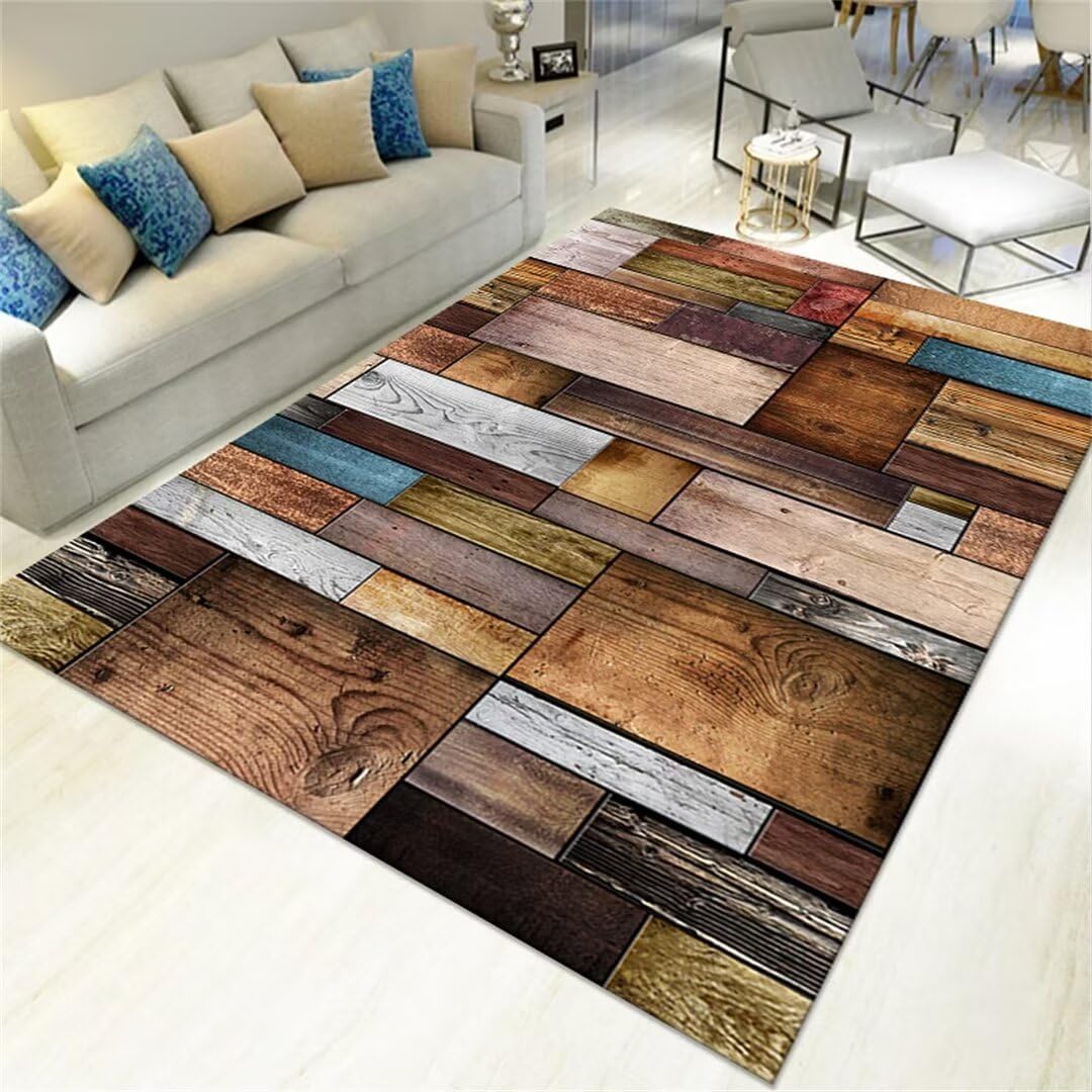 Tapis pour enfant antidérapant et résistant aux taches marron