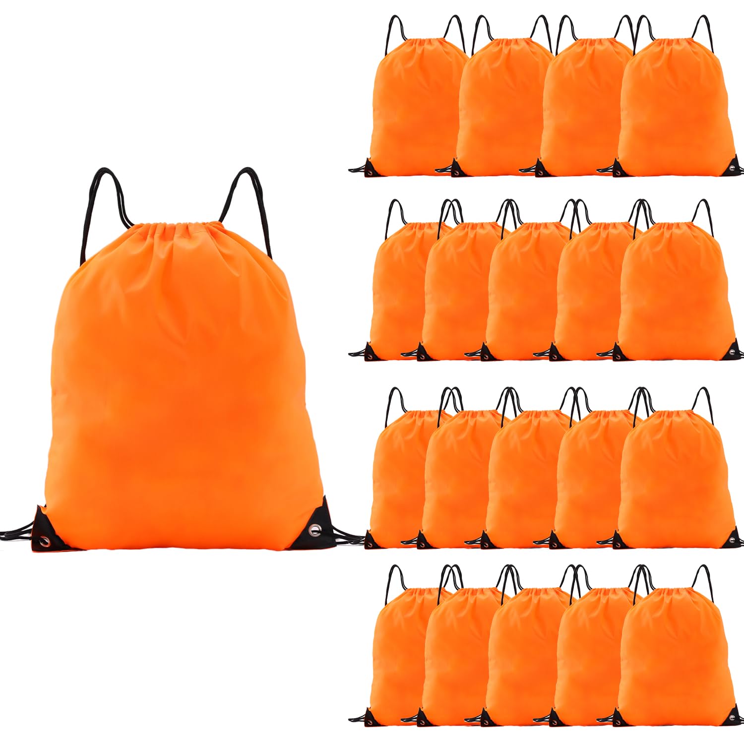 Haokuaile Drawstring Backpacks, 20 Pack — Ideal for Parties, Classroom Activities, Group Events & Giveaways (20, Orange)