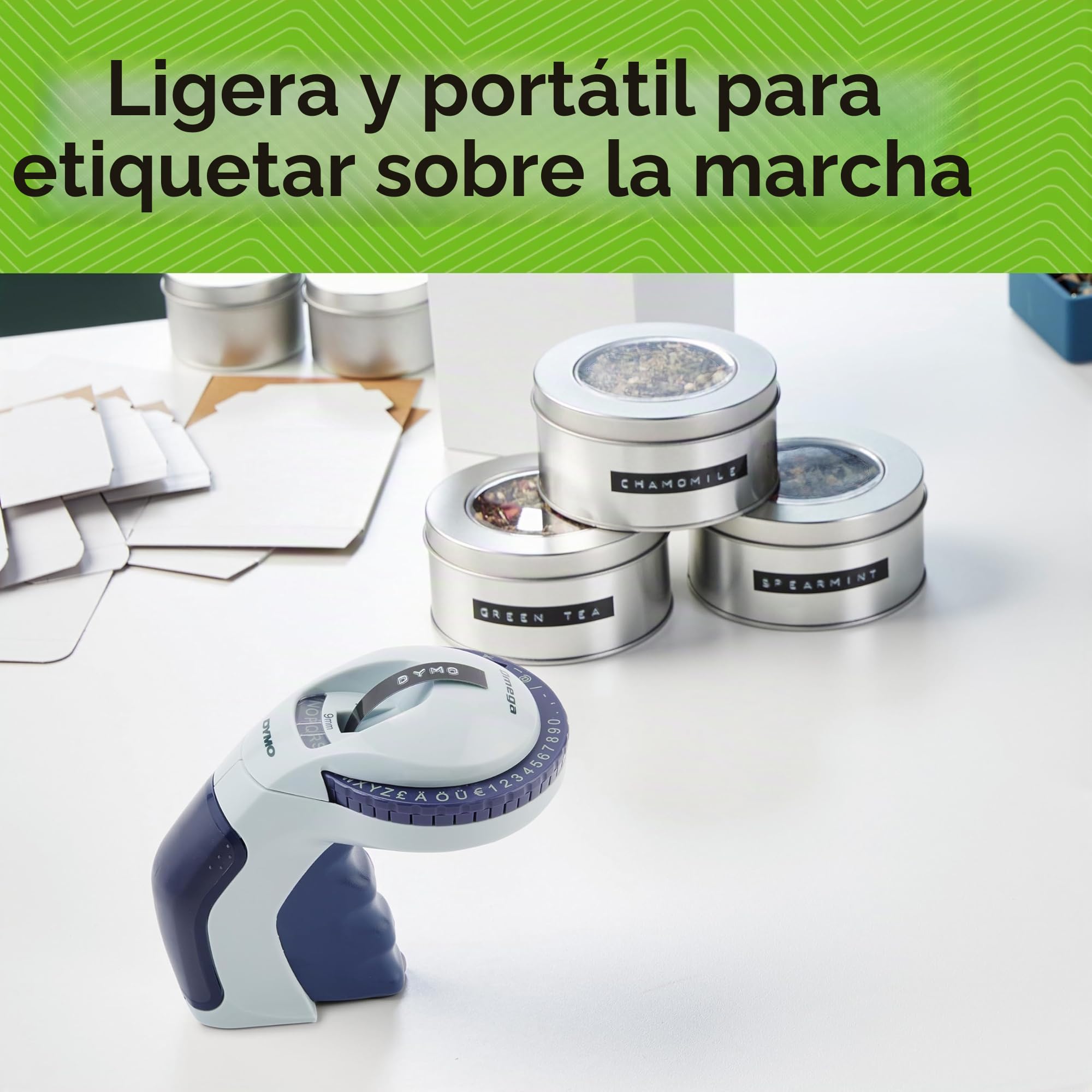 Dymo Kit de iniciación Etiquetadora Omega en Relieve con 3 Cintas, diseño ergonómico
