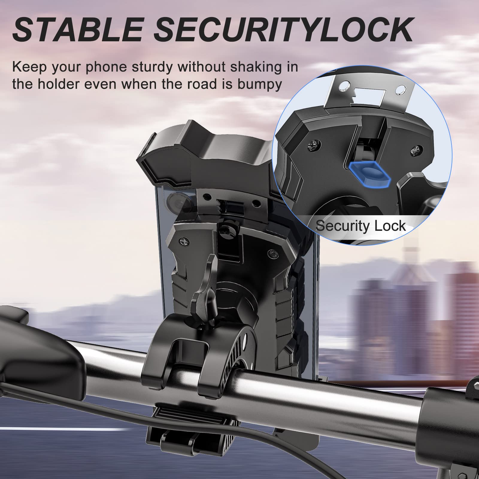Support de téléphone pour guidon de moto - Pour la plupart des téléphones portables et GPS - Support pour smartphone