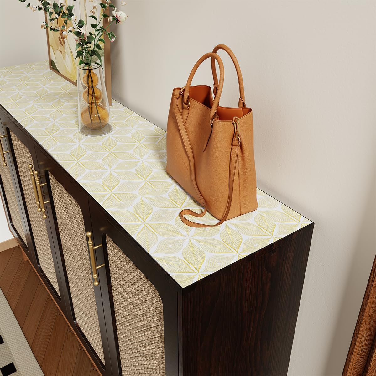 Drawer and Shelf Liner for Kitchen Cabinets Non Adhesive Cabinet Liner Strong Grip Waterproof Kitchen Drawer Liner for Shelves,Refrigerator,Dresser,Cupboard Liners,Easy to Clean 12In x 10Ft