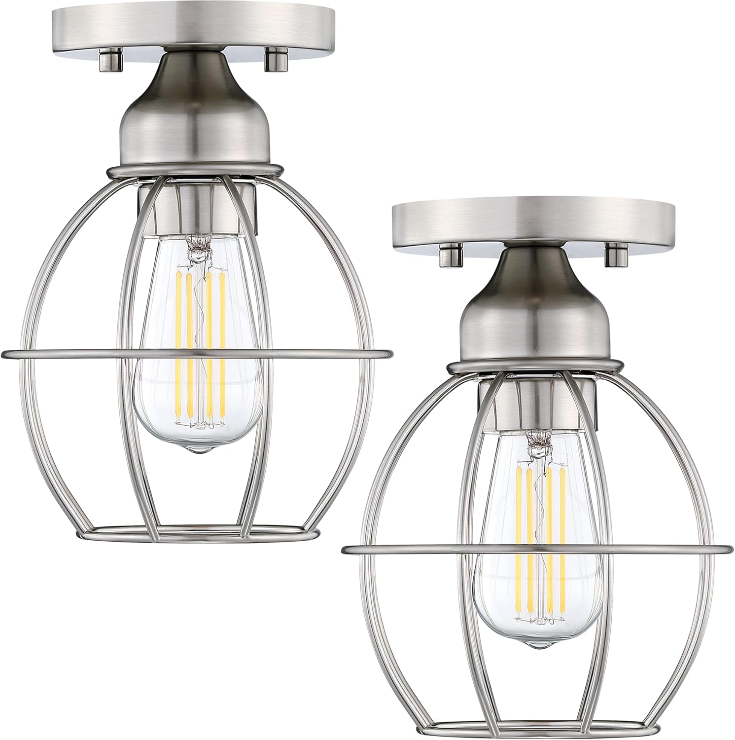 Revtronic Semi Flush Mount Ceiling Light Fixture, Industrial Ceiling Light Fixture, Light