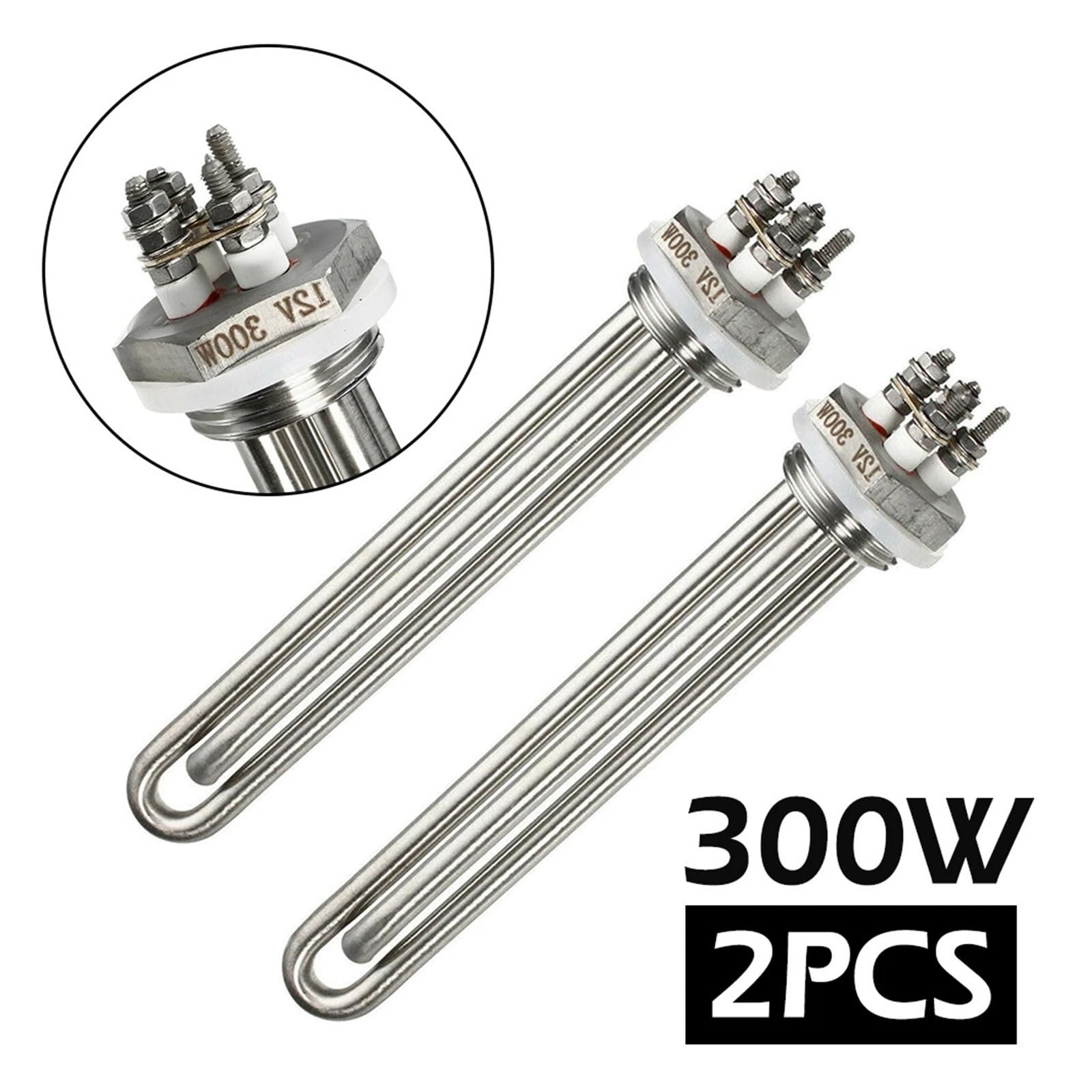 2 Uds 12V Calentador De Agua Solar Tubo De Calefacción Varilla De Calentamiento Eléctrico Elemento De Calentamiento De CC Tubo De Calentamiento De Inmersión