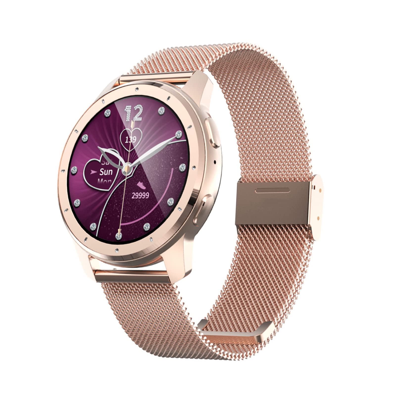 2022 męski wielofunkcyjny inteligentny zegarek. 3.3 cm ekran dotykowy wodoodporny smartwatch do Androida/iOS. Fitness Tracker z pulsometrem, ciśnieniem krwi, monitorem snu, złoty