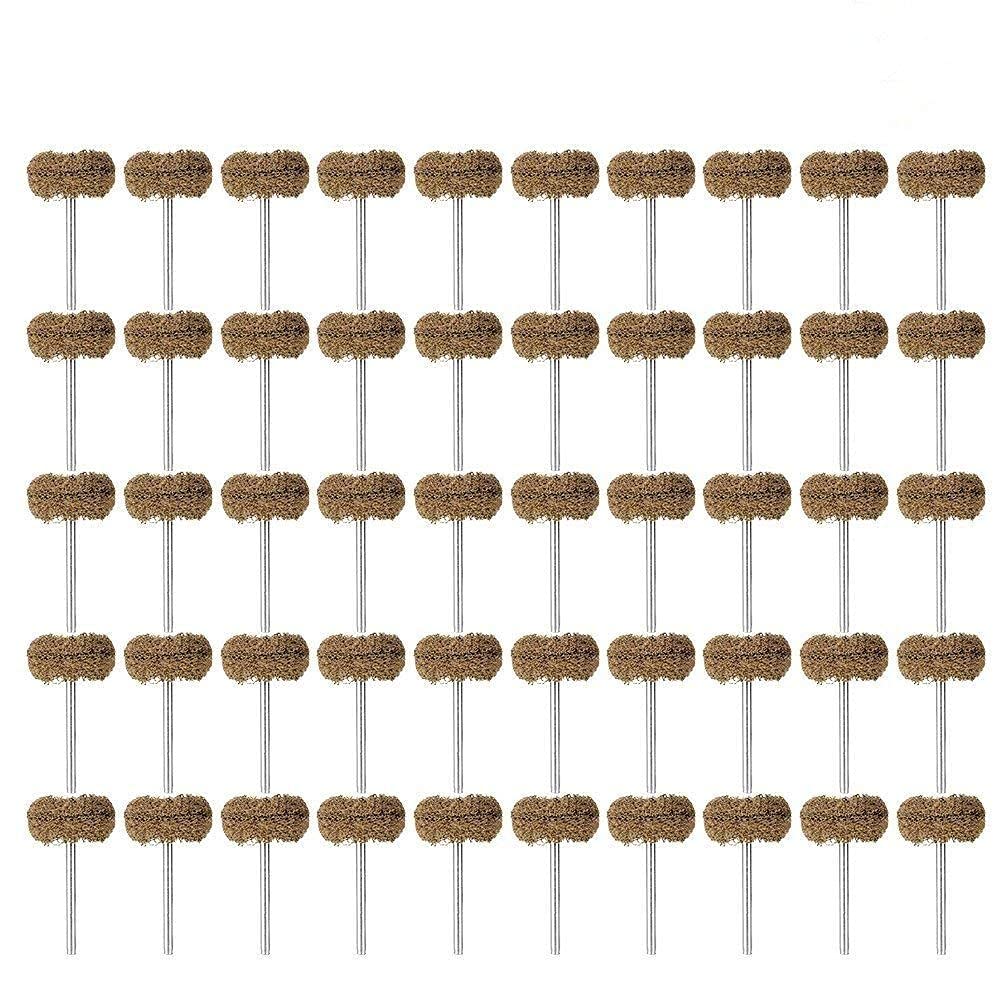 DIY Crafts CT-DIY-HI-52143 1" (25mm) Brown 120 Grit Abrasive Buffing Polishing Wheels Burr for Proxxon Dremel Rotary Tools-1/8(3mm) Shank