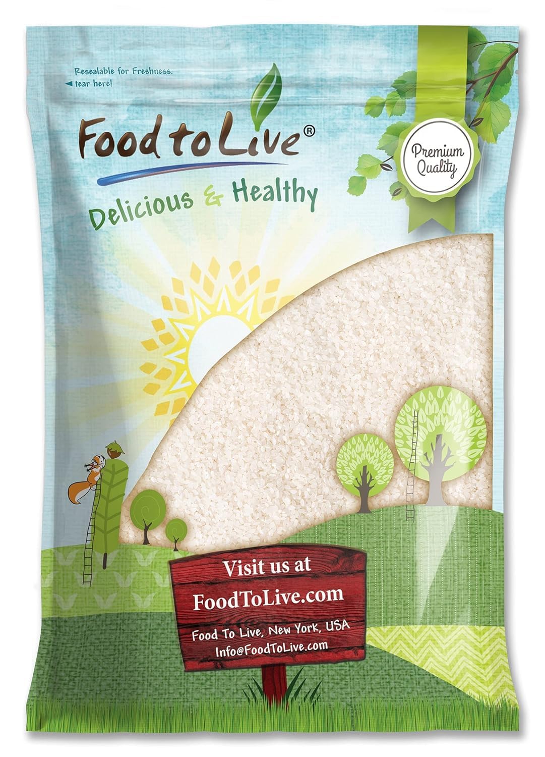 Food to Live Short-Grain White Rice, 15 Pounds – Premium Japanese Style Short-Grain, Perfectly Sticky, Vegan, Kosher rice. Easy to Cook. Great as a Side Dish. Great for Sushi, Rice Salads, Desserts