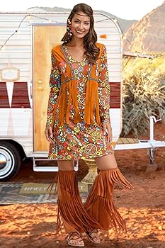 For G and PL Women's Halloween Floral 1960's 1970's Hippie Costume