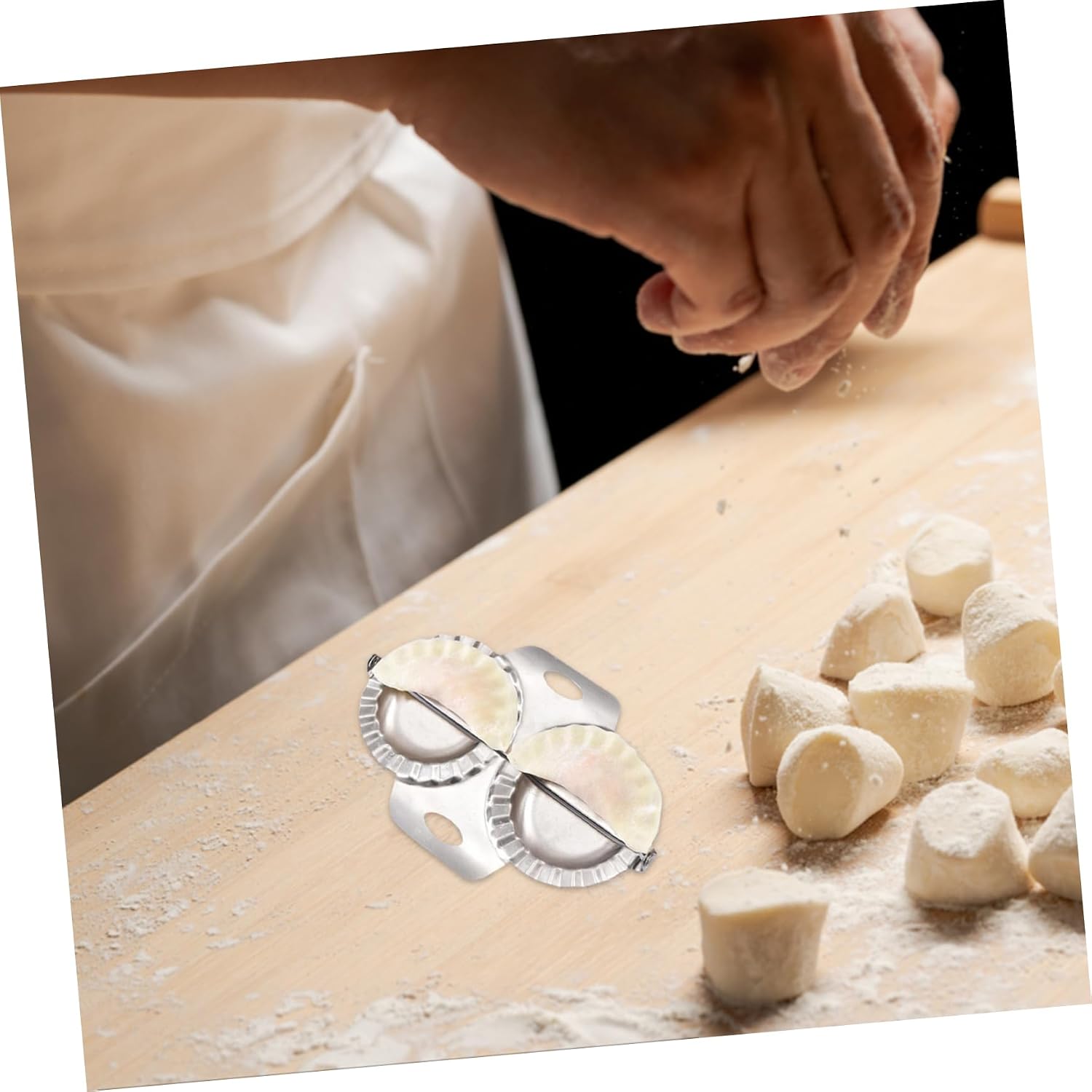 2pcs Stainless Steel Dumpling Maker Thickened Practical Dumpling Molds for Efficient Home Cooking Silver Design