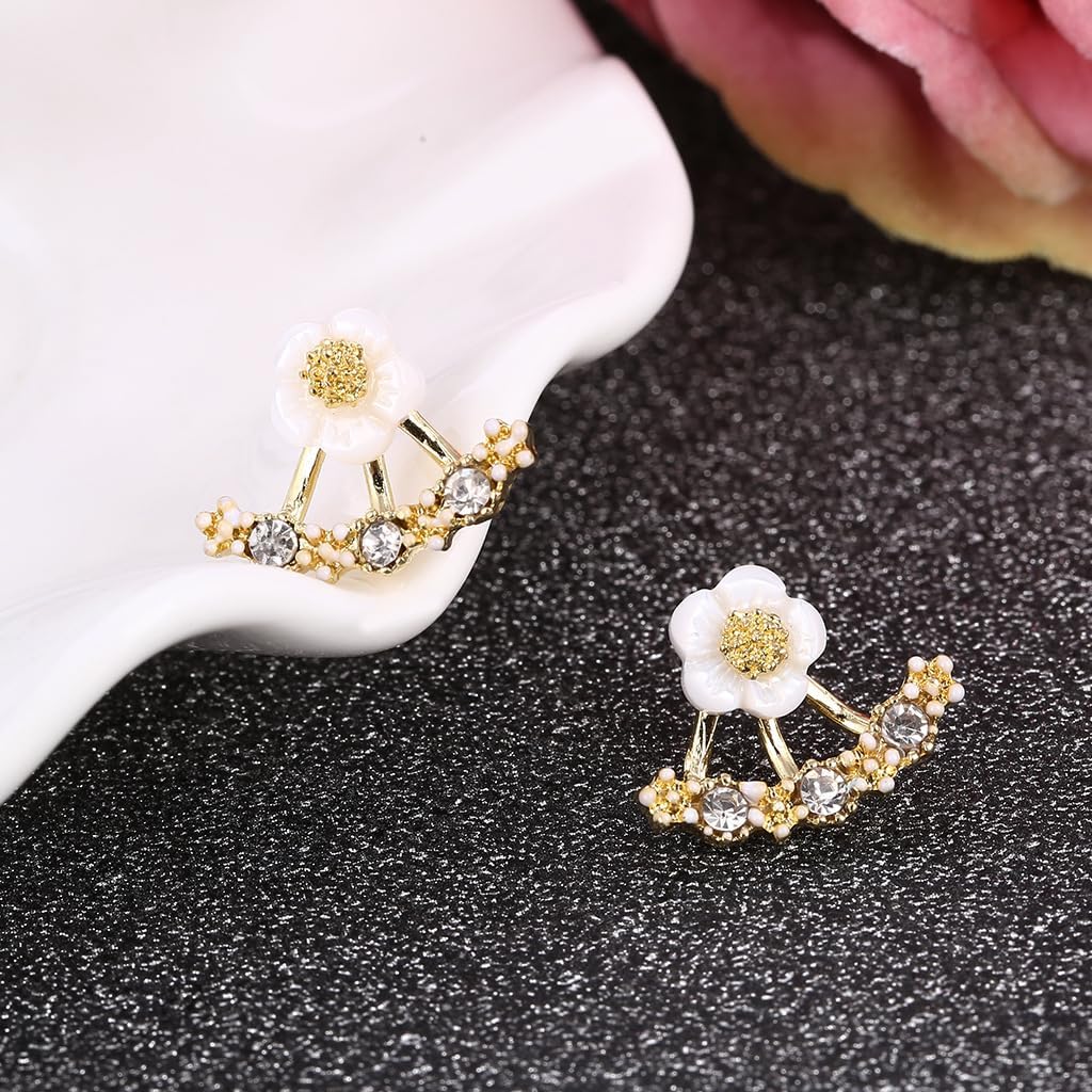 Flower Earrings for Women Bohemian Daisy Stud Earring Elegant Zircon Flower Stud Earring Prom Costume Jewelry Gift for Women - Image 5