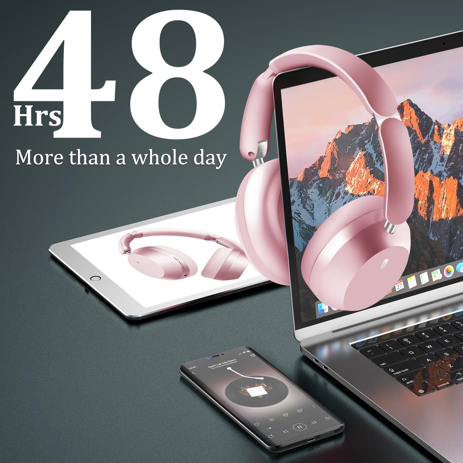 Wentronic Y04 - Cuffie over-ear Bluetooth senza fili, immergiti in ogni battito con cancellazione attiva del rumore e suono ad alta risoluzione, riproduzione 48 ore, morbido cuscinetto auricolare per