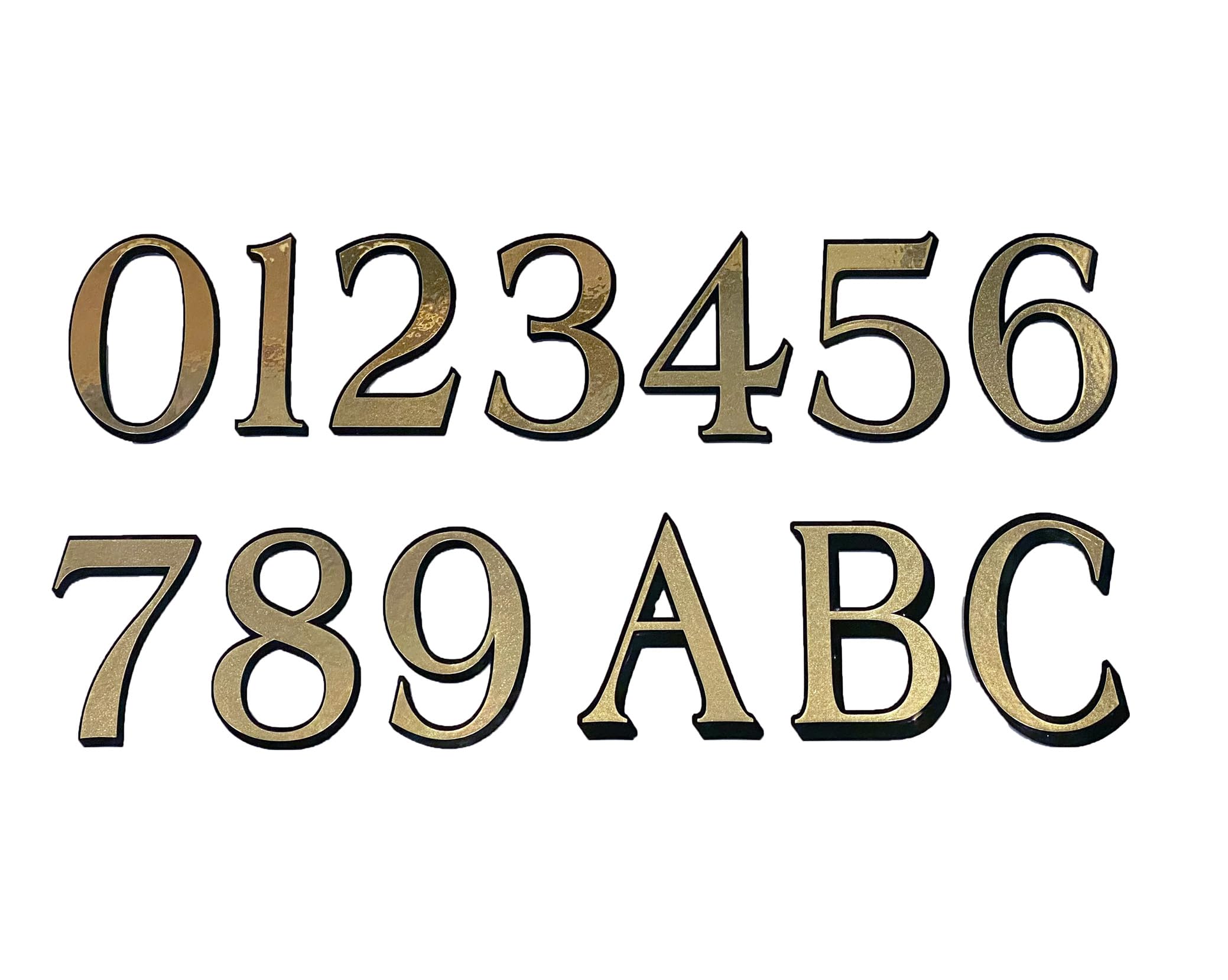 Gold House Numbers - Victorian Fanlight Door House Number Gold leaf style Any Number (Victorian Medium 100mm high)