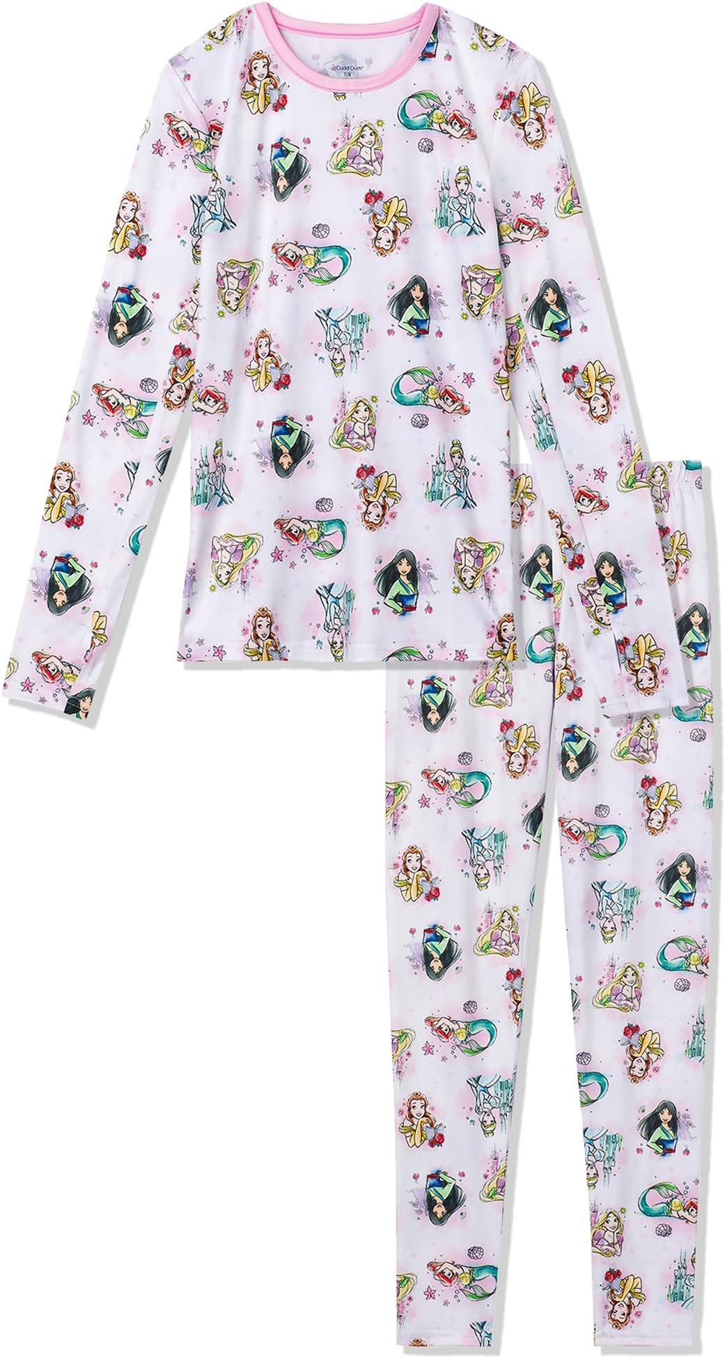 Cuddl DudsGirls Thermal Underwear Set - Frozen, Disney Princess, and Star Wars Designs - Kids Long John Base Layer
