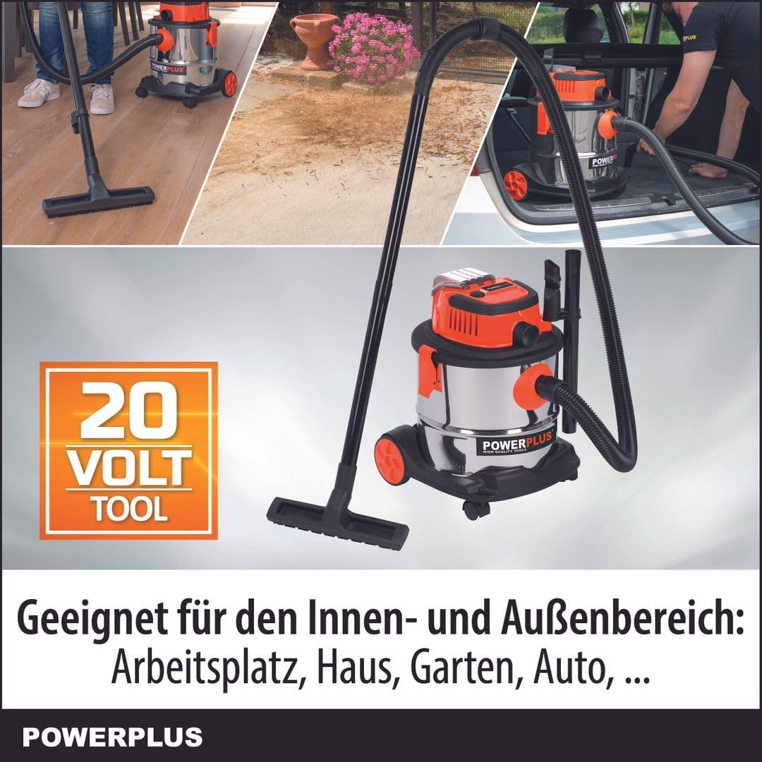 POWERPLUS POWDP6040 - Aspirador seco/húmedo 20 V (sin batería) 20 l