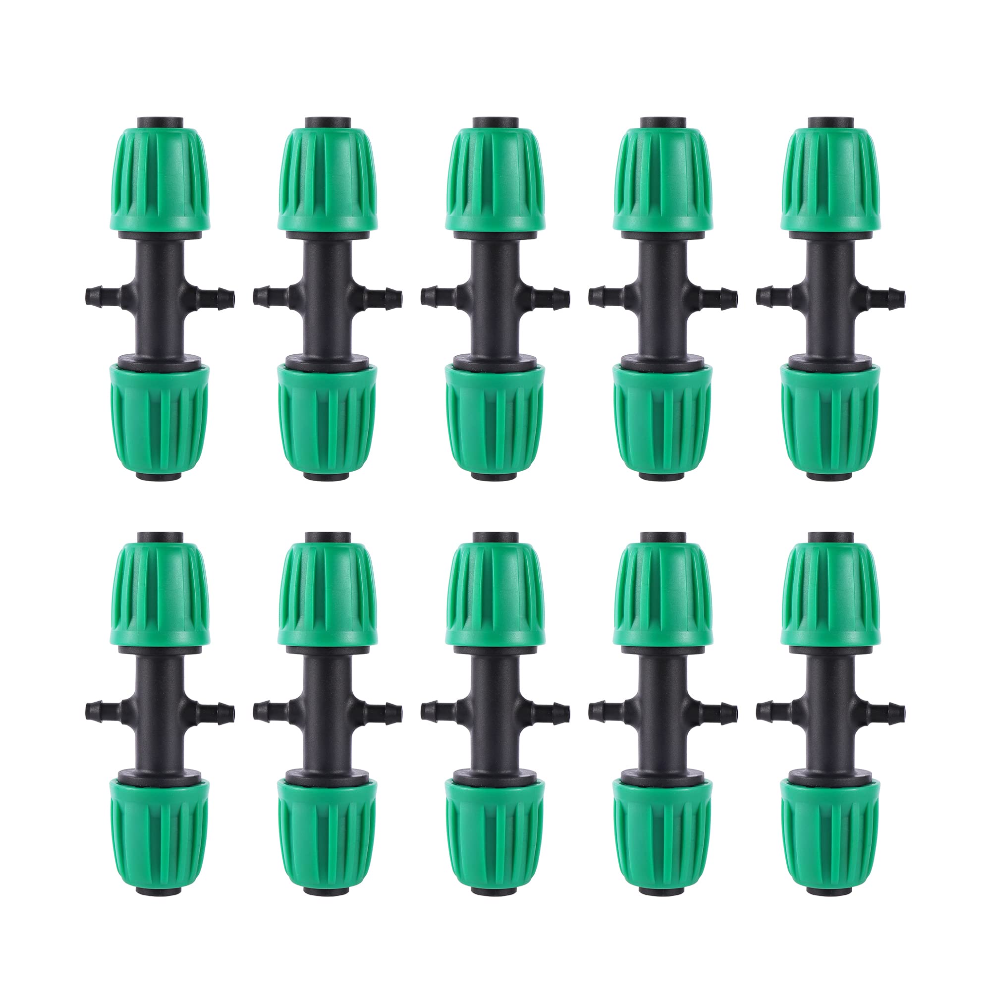 FULAIERGD10 pieces 1/2 inch to 2-way 1/4 inch irrigation hose, high-quality drip-proof fitting (suitable for 13 mm ID / 4 mm ID) (10 pieces 4 channels)