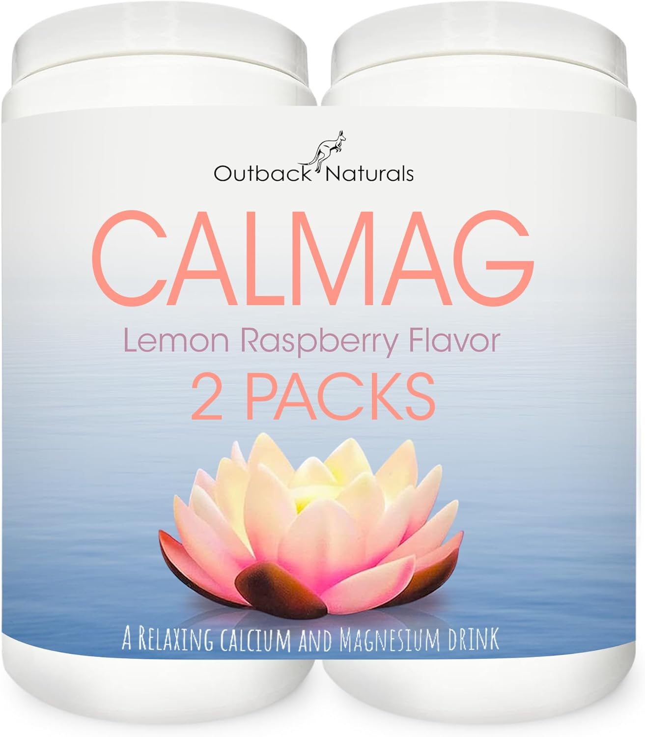 CalMag High Absorption 2:1 Calcium and Magnesium Citrate Powder Supplement; Supports Stress Relief, Sleep & Bone Strength, Lemon Raspberry Flavor, 16.5 oz. (Pack of 2)