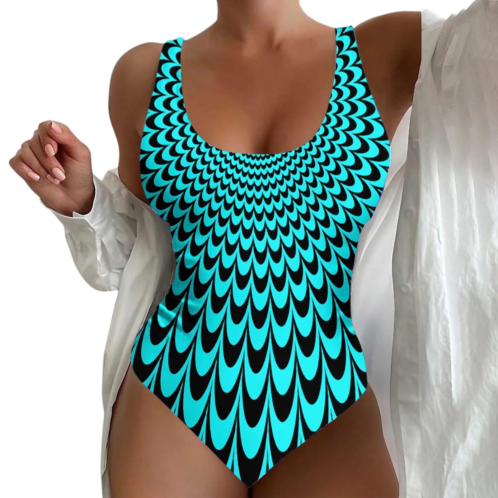 Maillot de bain avec coussin de poitrine et jupe portefeuille gainante