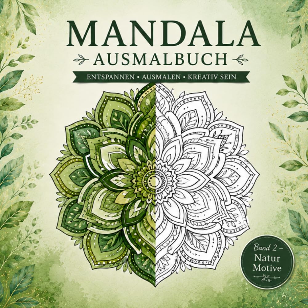 Mandala Ausmalbuch für Erwachsene: Wunderschöne Natur Mandalas für Erwachsene zum Entspannen und Abschalten