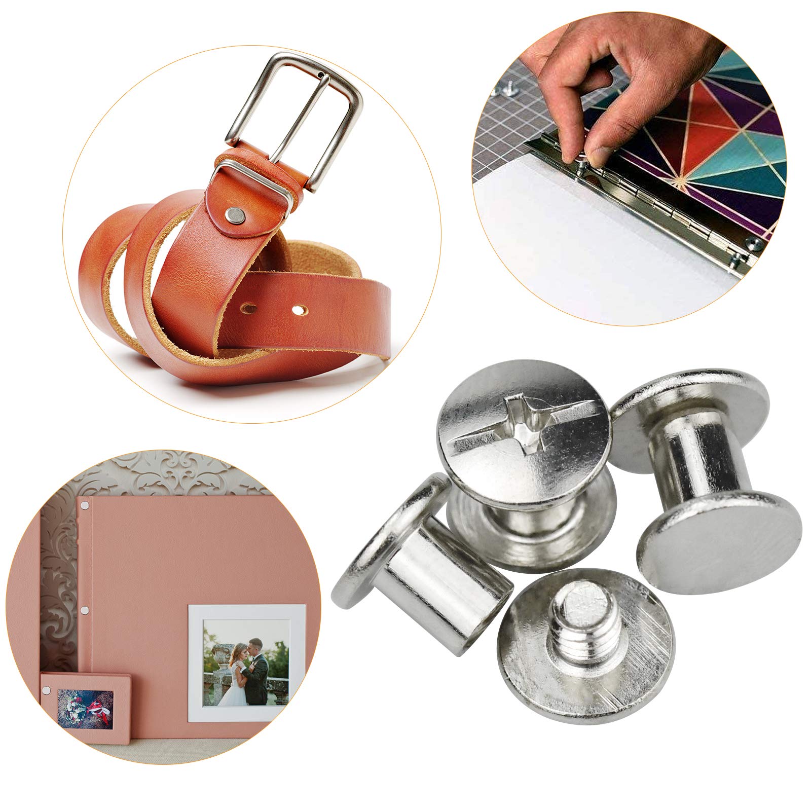 Kit Assortito Di Viti Per Rilegatura, Rivetti Per Rilegatura Di Libri M5x45681012 Mm Con Cacciavite A Punzone Vite Per Pelle Fai Da Te~p144632139 Kit Assortito Di Viti Per Rilegatura, Rivetti Per Rilegatura Di Libri M5x45681012 Mm Con Cacciavite A Punzone Vite Per Pelle Fai Da Te~p144632139