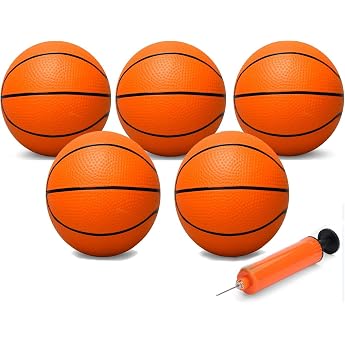 25cm Mini Basketball for Indoor Mini Basketball Hoop Replacement Softball for Inflatable Pool Beach Sandpit Outdoor Sports Gift for Toddlers Kids Adults With Pump