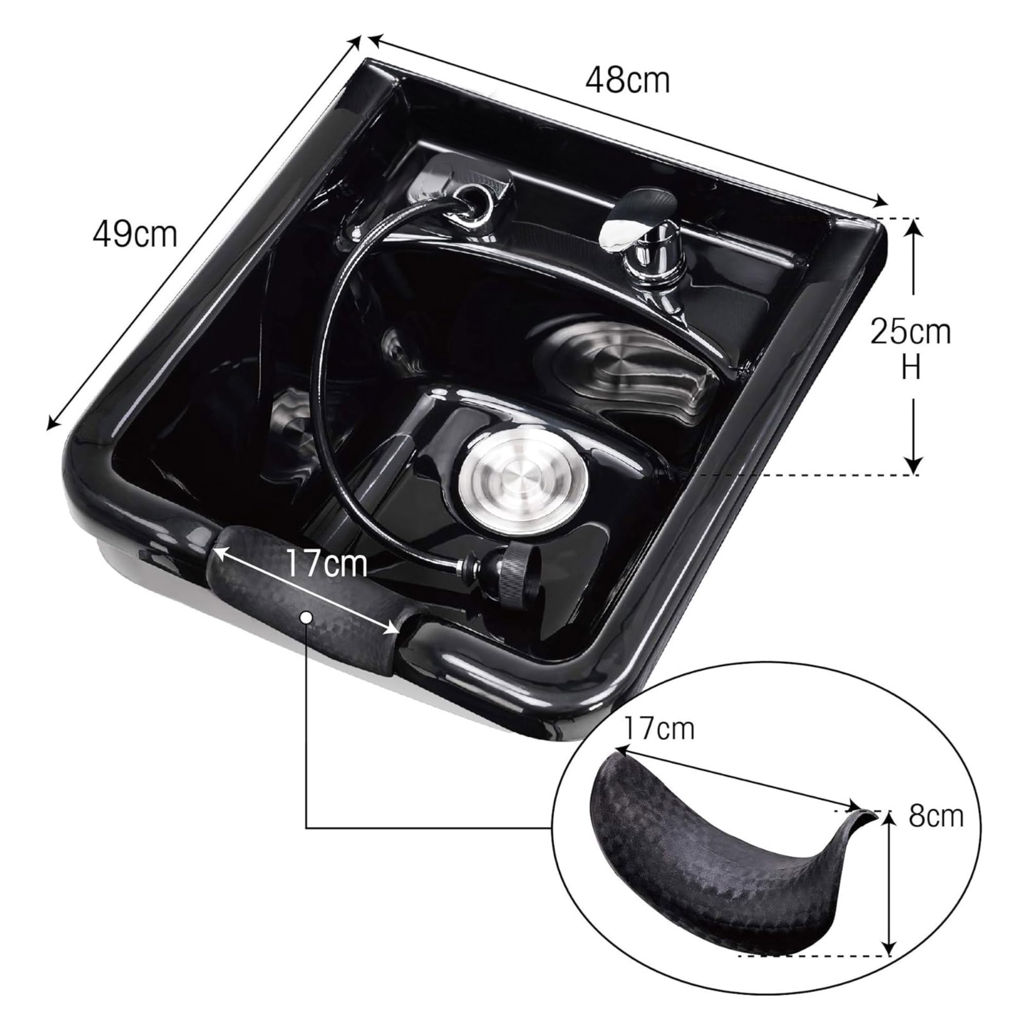 BarberPub - Lavabo profesional con lavacabezas invertido, sistema de lavado invertido sin silla, lugar de lavado para peluqueros, equipamiento de salón 7134