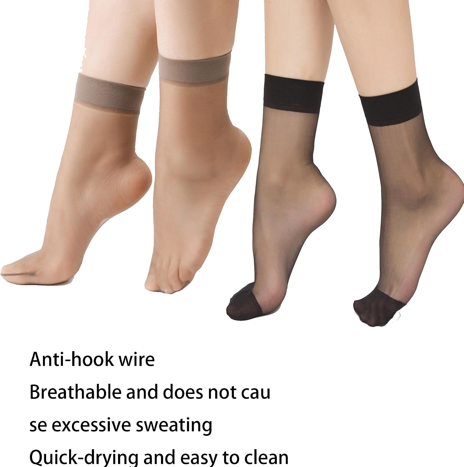 12 Pairs Sheer Ankle Socks,Summer Thin Cool See Through Silk Socks,Ultra Thin Ankle Stockings for Women Dress Party