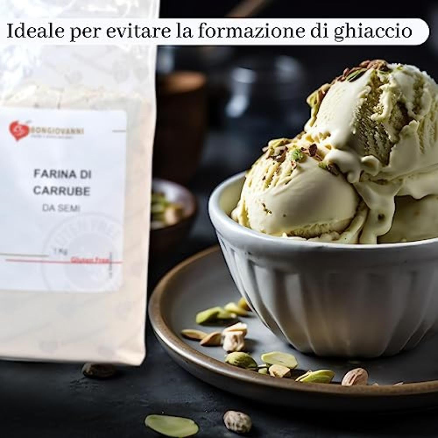 Bongiovanni Farine e Bonta' Naturali Farina di Semi di Carrube, Senza Glutine 1 kg