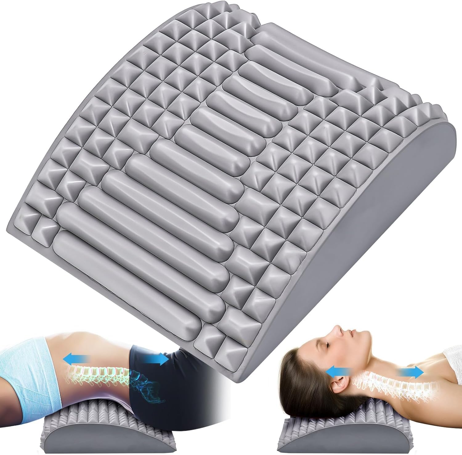 Luranol Neck Stretcher & Back Stretcher, for Lower Back Pain Relief, Lumbar Stretcher for Neck Pain Relief,Adjustable Spine Board for Herniated Disc,Sciatica, Scoliosis, Posture Corrector (Grey) (B0D6RLXKGH) Amazon Price History, Amazon Price Tracker