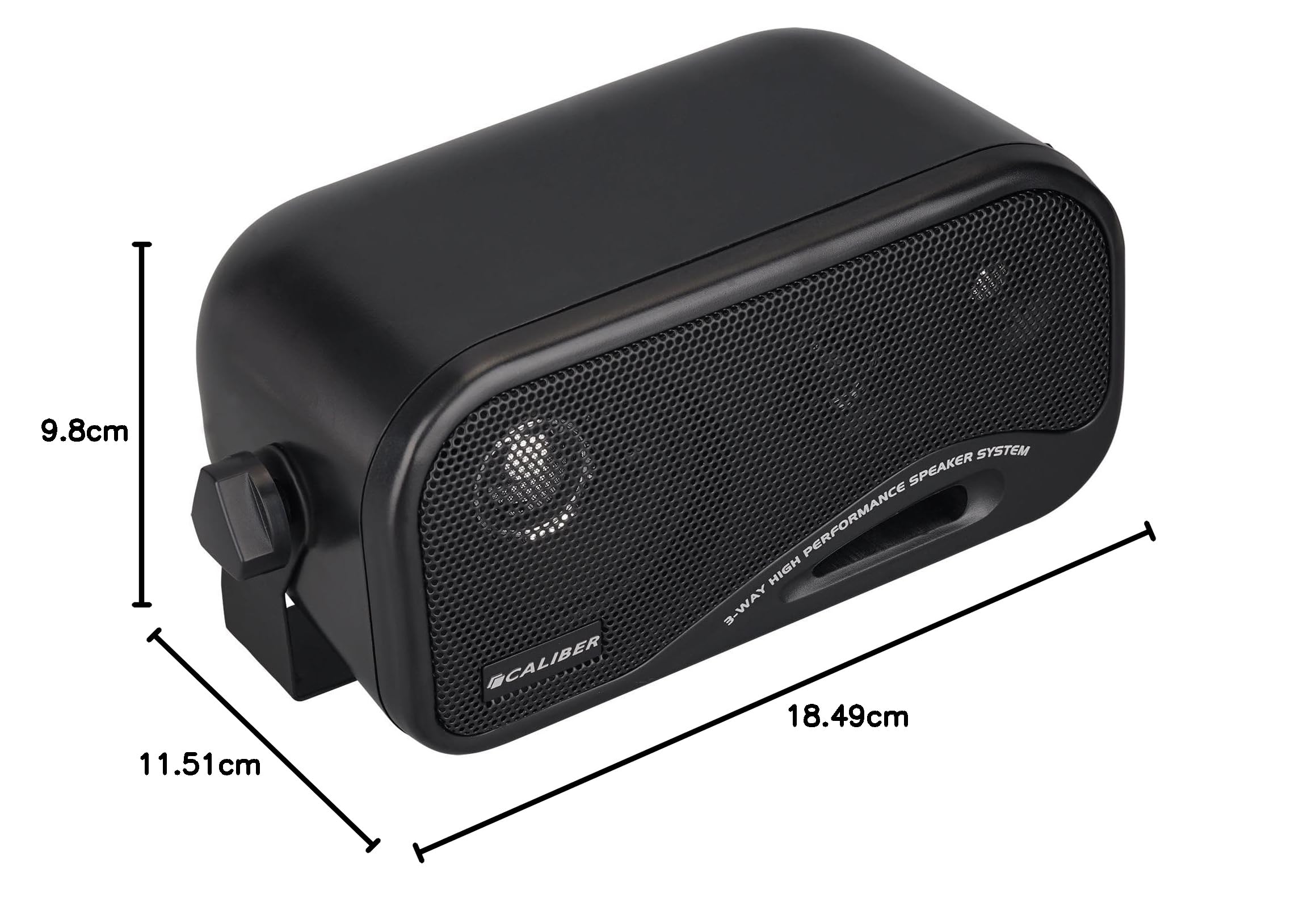 Caliber Haut Parleur de Voiture - 2X Enceinte Voiture - FM - SD - USB - AUX - Puissance Maximale 120W - 80W RMS - Matériel de Montage Inclus - Noir - 185 x 98 x 115 mm