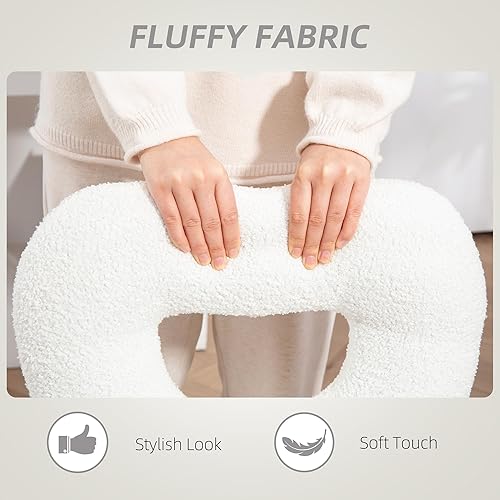 Miniatura 5 de HOMCOM Linda silla de escritorio para oficina en casa sin brazos, silla de trabajo de computadora de altura ajustable, moderna silla de tocador de