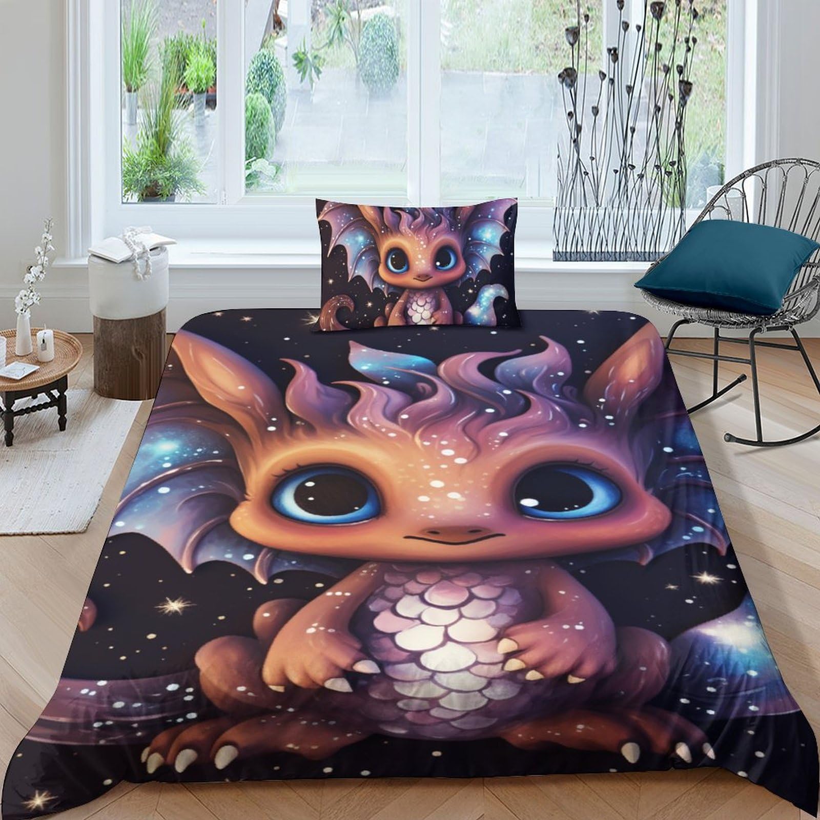 Housse de couette baby dragon 135x200 parure de lit 3D single