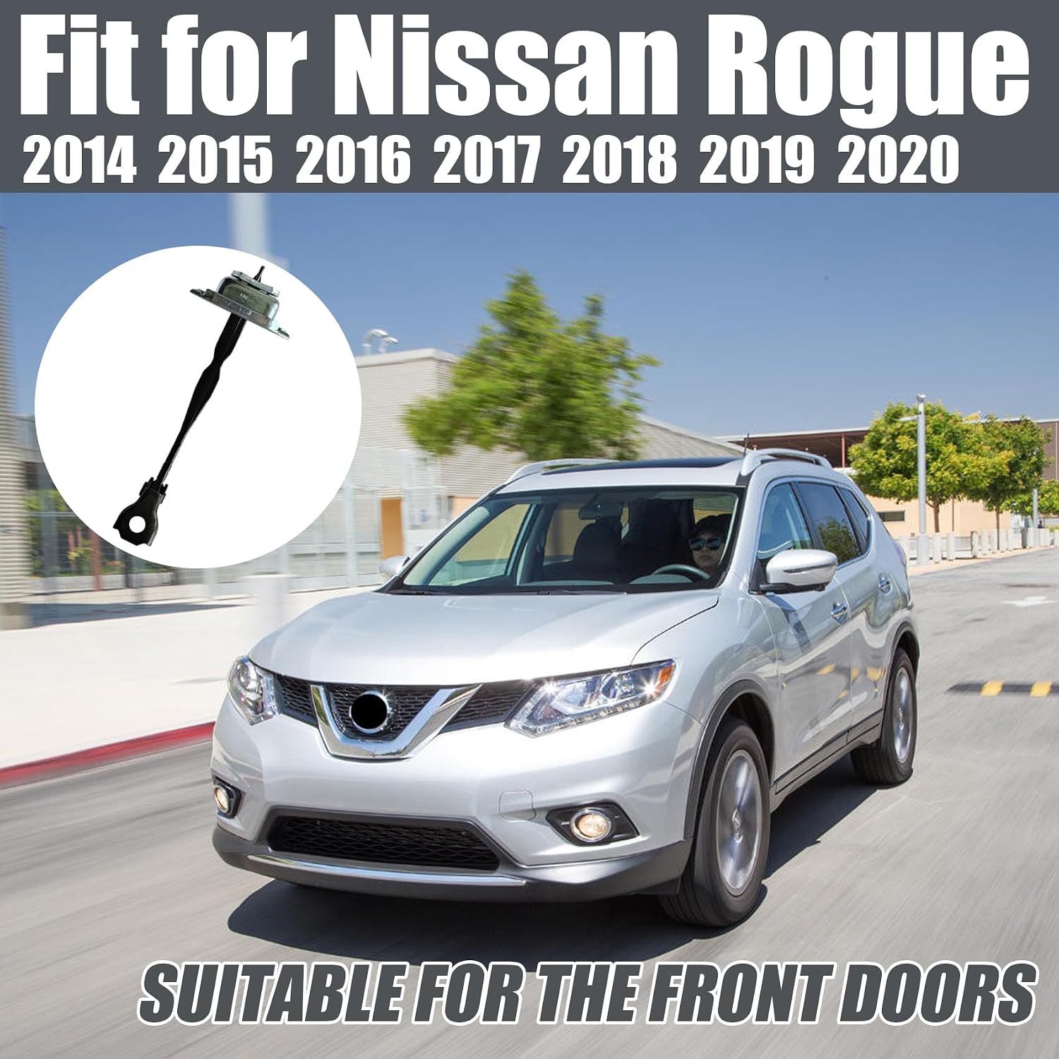 Front Door Check Strap Fit for Nissan Rogue 2014-2020, 80430-4CL0A Door Stopper Check Link Limiter