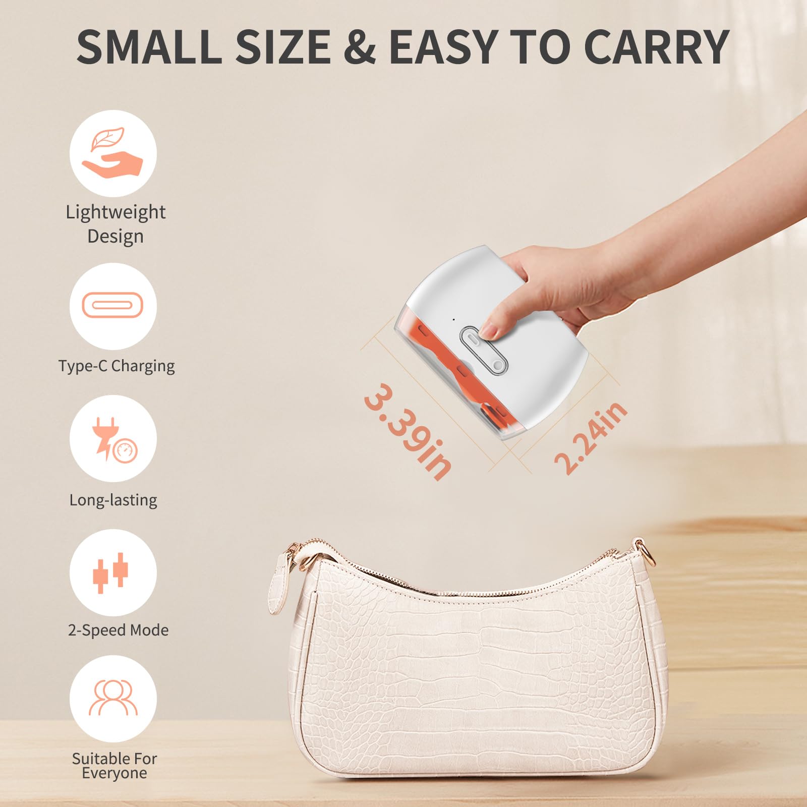 2025 Upgraded 3-in-1 Electric Nail Clipper and File – Automatic Nail Trimmer & Polisher with LED Light, USB Rechargeable, Clip Storage, 2-Speed, Safe for Baby, Adults, Seniors?Orange?