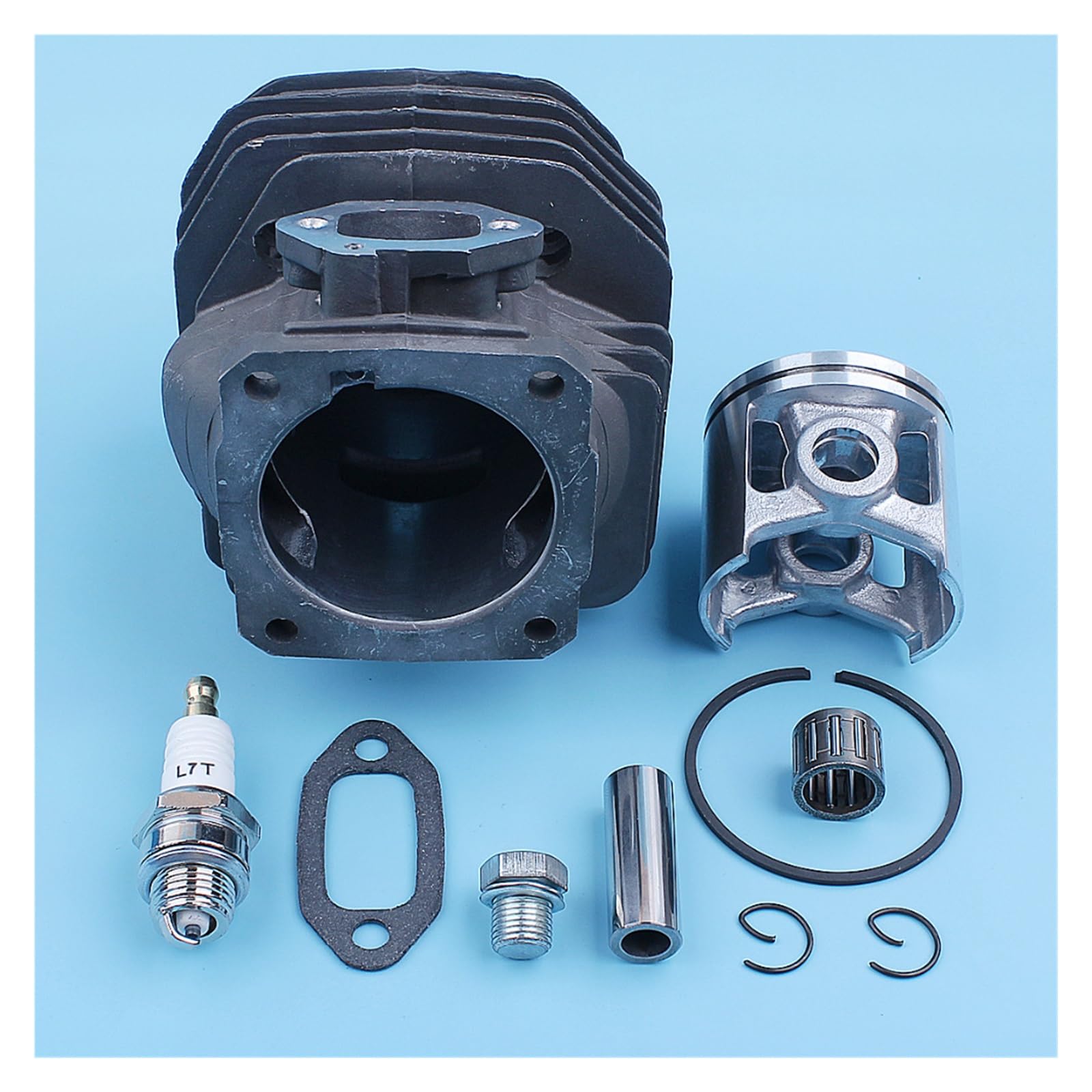 Pistón de Cilindro de 48mm, Kit de cojinete de Pasador de 12mm for Husqvarna 262XP 262 261, Piezas de Repuesto de Junta de Escape recubierta de Motosierra