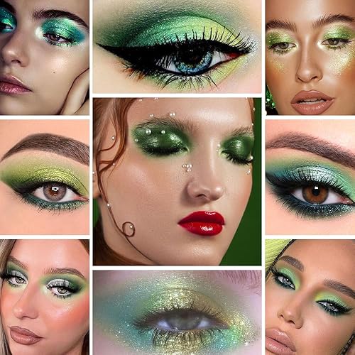 Smokey Black Eye Shadow Makeup Palette,15 Colors Gray Silver Dark Shimmer Matte Makeup Pallet,Long Lasting Waterproof Blendable for Daily and Halloween,Vegan,Cruelty -free(15 Colors-Green Forest)