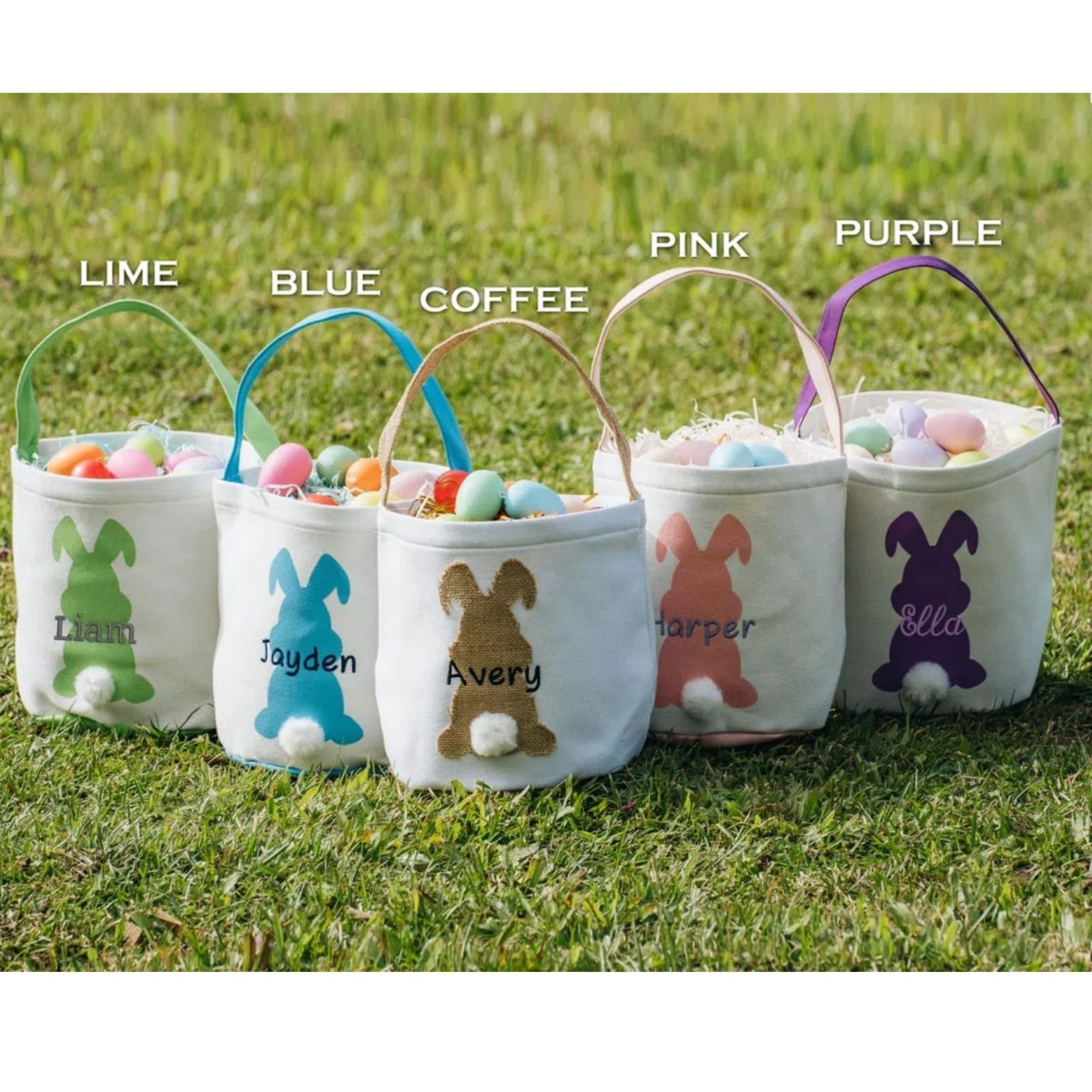 Personalized Easter Basket With Name | Bunny Baskets for Kids | Custom Easter Basket for Toddler Boys & Girls | Easter Bunny Bucket | New Baby Gift Holiday Gifts