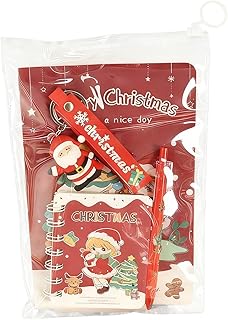 キッズ文房具セット - クリスマス 小型ノート ペン付き,クリスマス キーホルダー,メモ取り と 書き物 の ための 学生 家庭 教室 学習 パーティー 向け