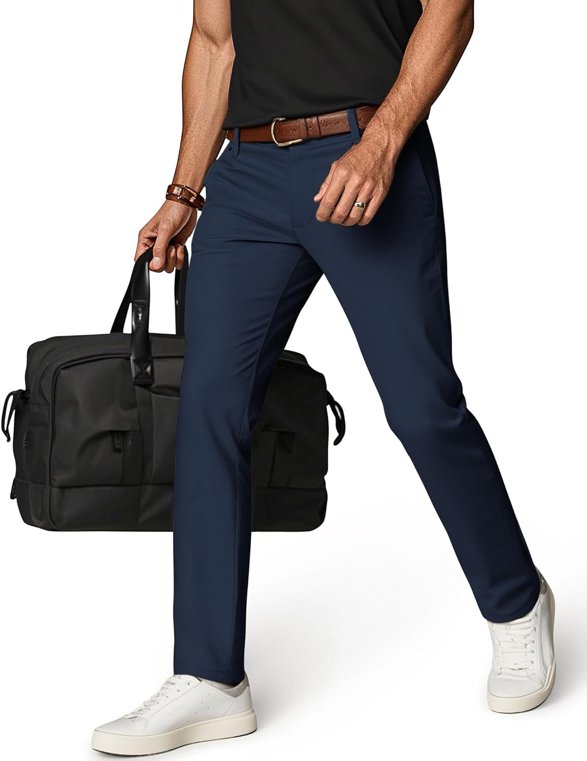 PJ PAUL JONES Mens Golf Pants Stretch Work Dress Pant Casual Classic Fit Lightweight Slacks Trousers with 5 Pockets