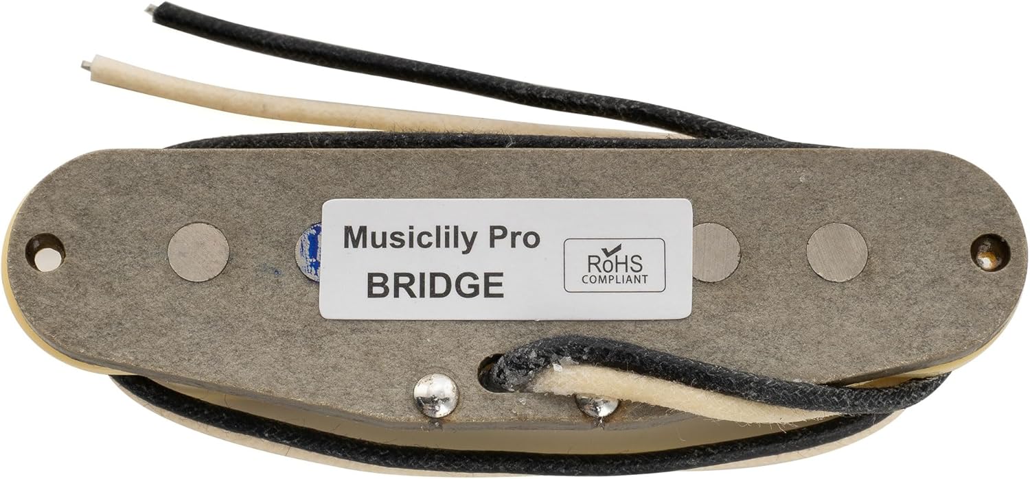 Musiclily Pro ST-FAT50S Staggered Alnico 5 Single Coil Bridge Pickup for Strat Style Electric Guitar, Cream