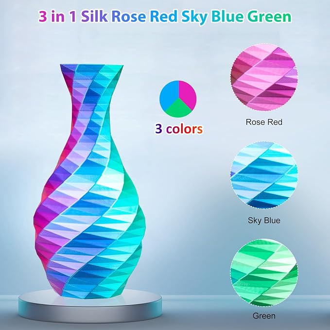 Filamento SILK tri color PLA 1.75mm 250g multicolor 3D miniatura 5