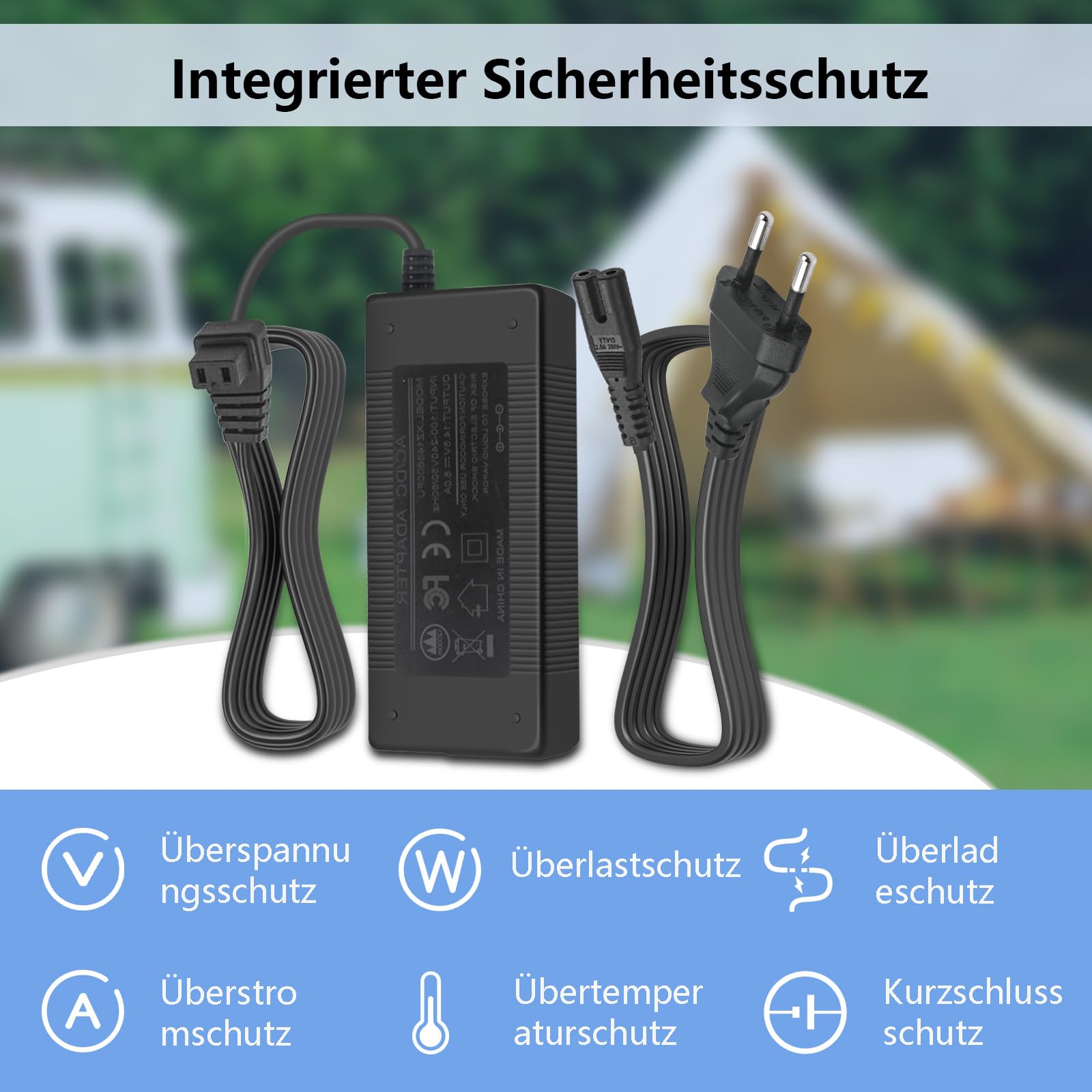 Strom-Ladegerät für Dometic, Waeco Kühlbox, Alpicool, ARB, ICECO, Kesse, CF-18, 230V Adapter, Auto Kühlschrank Kabel, Kompressor-Kühlbox KFZ Steckdose