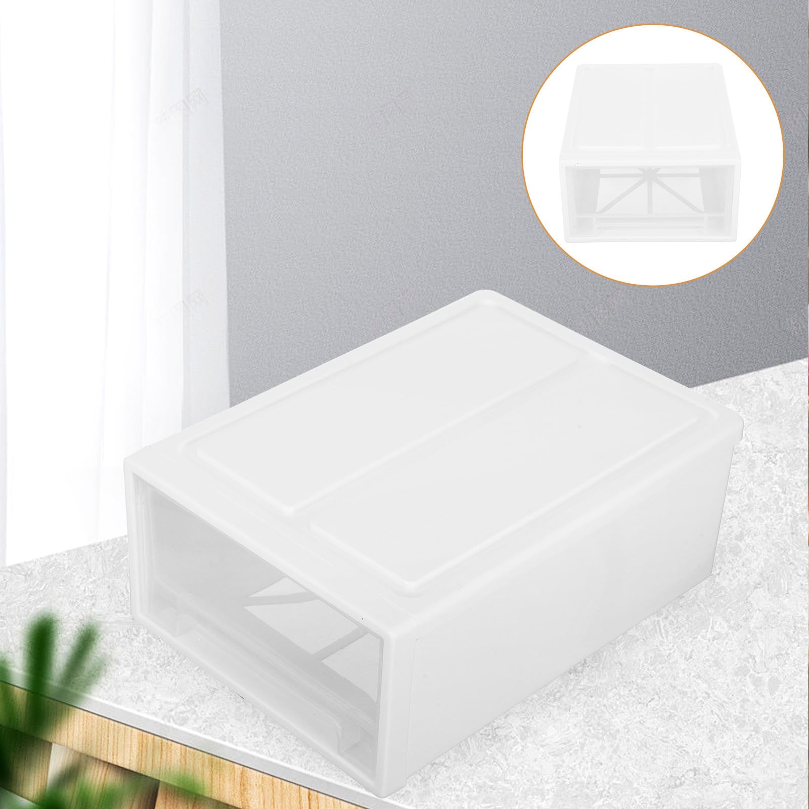 Healeved Organizer da Scrivania Cassetti Trasparenti 8l, Scatola Portaoggetti per Organizzazione e Stoccaggio, Contenitore Multifunzione per Cosmetici e Piccoli Accessori in Casa e Ufficio