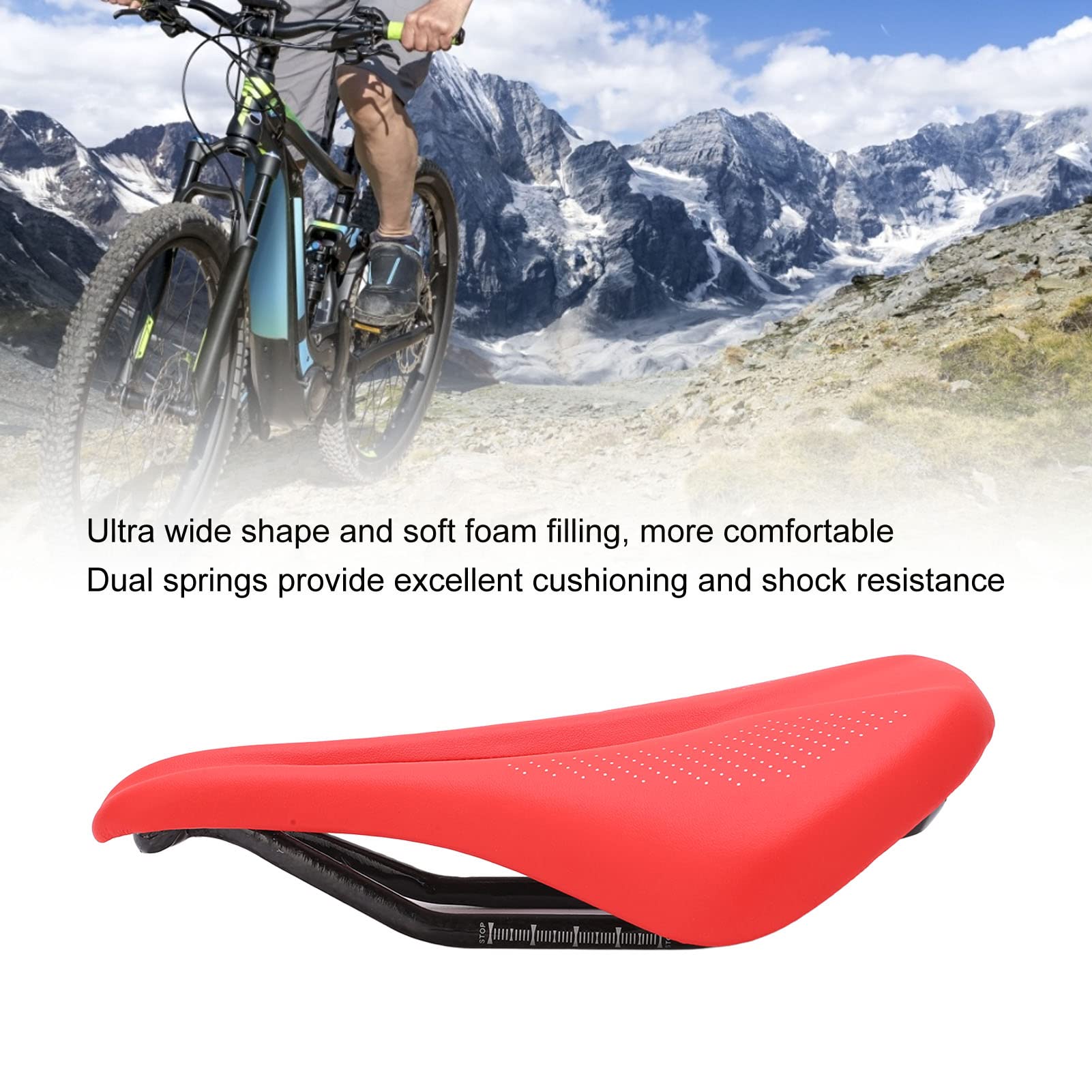 Cuscino per sella in morbida pelle, per bici da strada, 155 mm di larghezza, in fibra di carbonio, cuscino per sella in pelle cava per bicicletta da strada