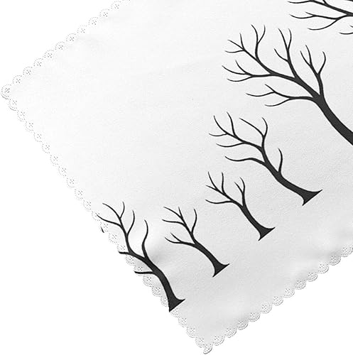 Miniatura 5 de Rectangular Placemats Set of 4, Heat Resistant Trees Printed Kitchen Dining Table Mats