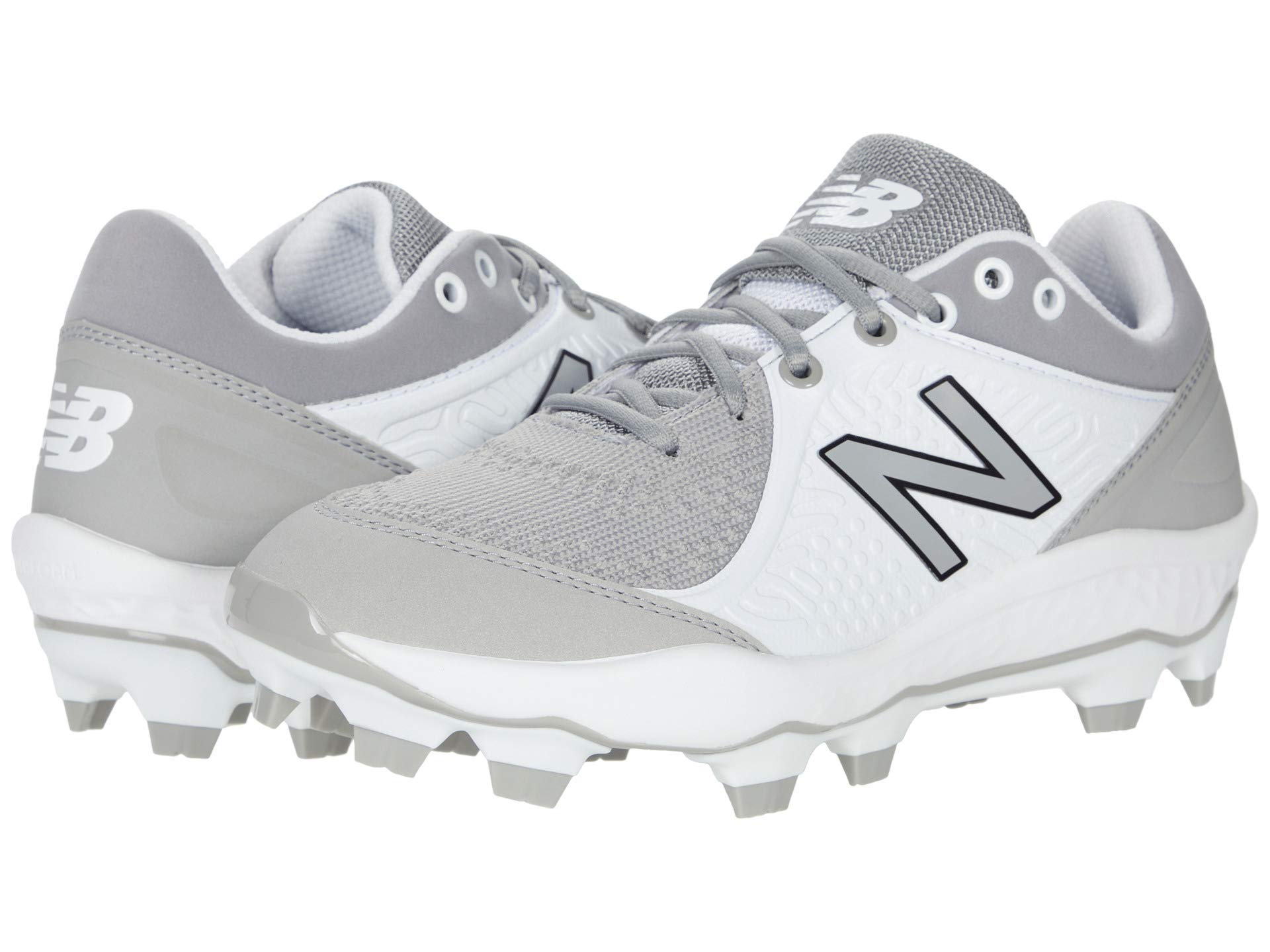 New Balance Men's Fresh Foam 3000 V5 Molded Baseball Shoe, Grey/White, 8.5