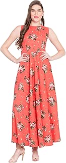 Rudraaksha Floral Printed Maxi Dress for Women