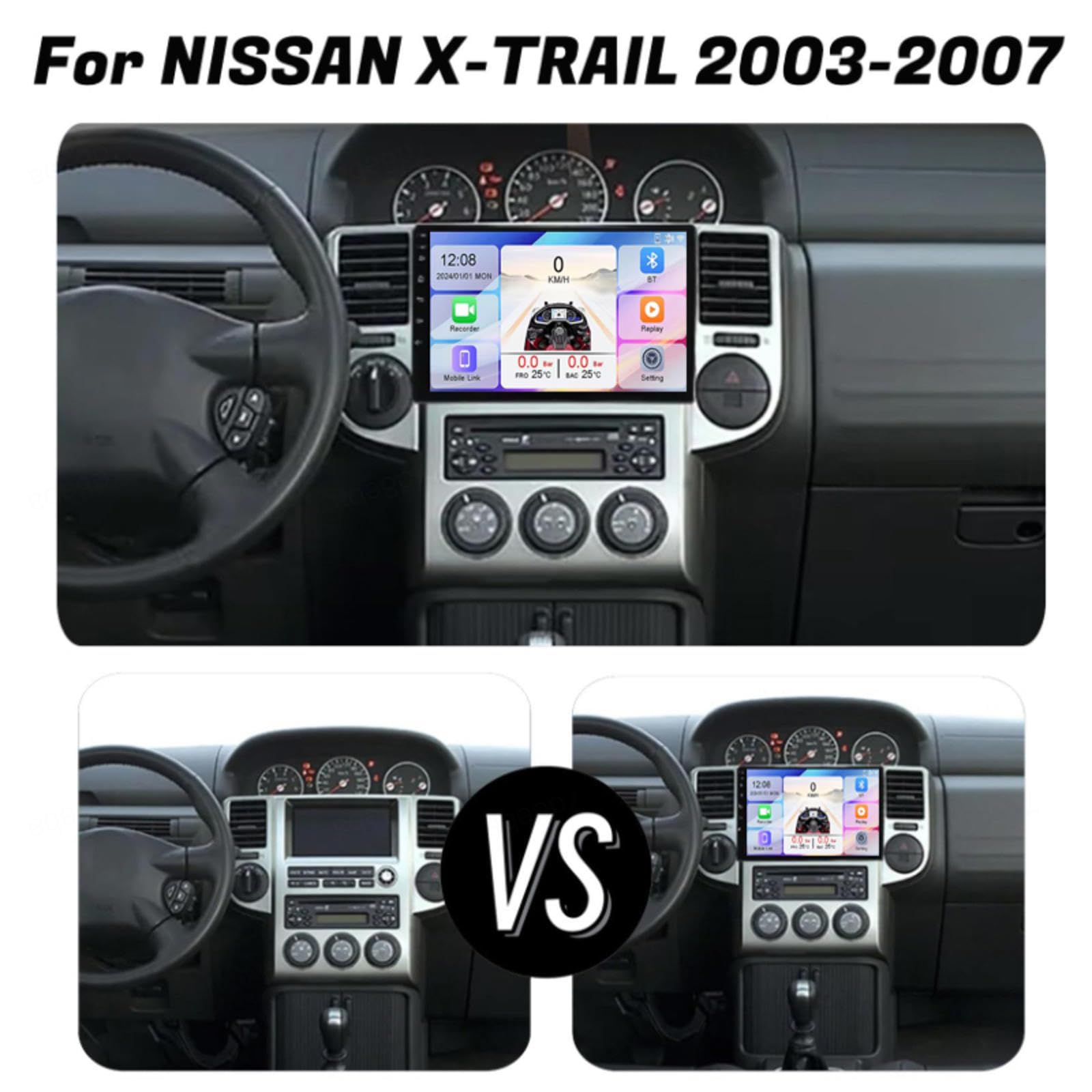 Android 15 Car Stereo 9" Samochód Dla NISSAN X-TRAIL 2003-2007,M109