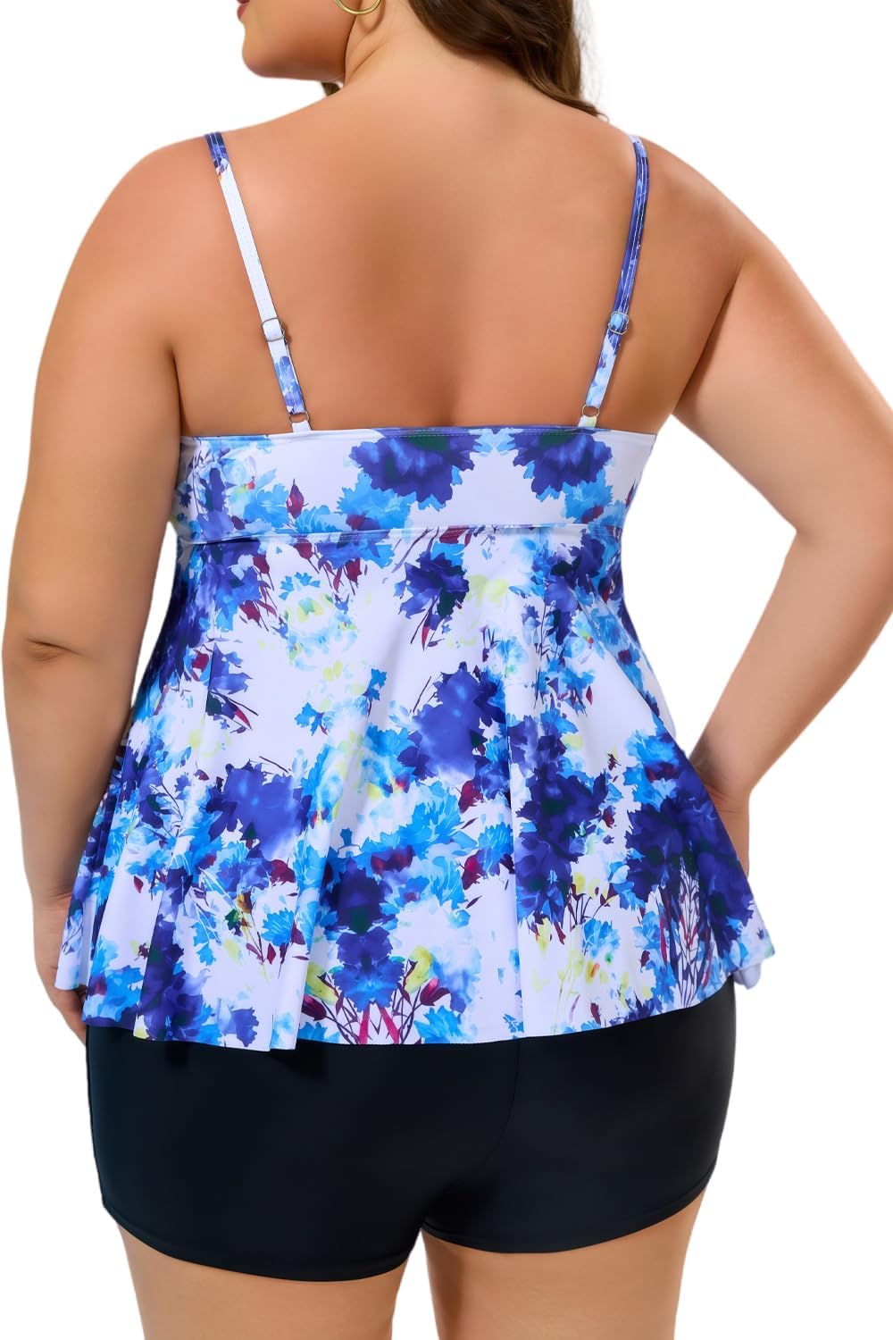 COCOPEAR Plus Size Tankinis 2 Piece Tankini with Shorts Flowy Swimdress Womens Bathing Suits 2026 - Image 4
