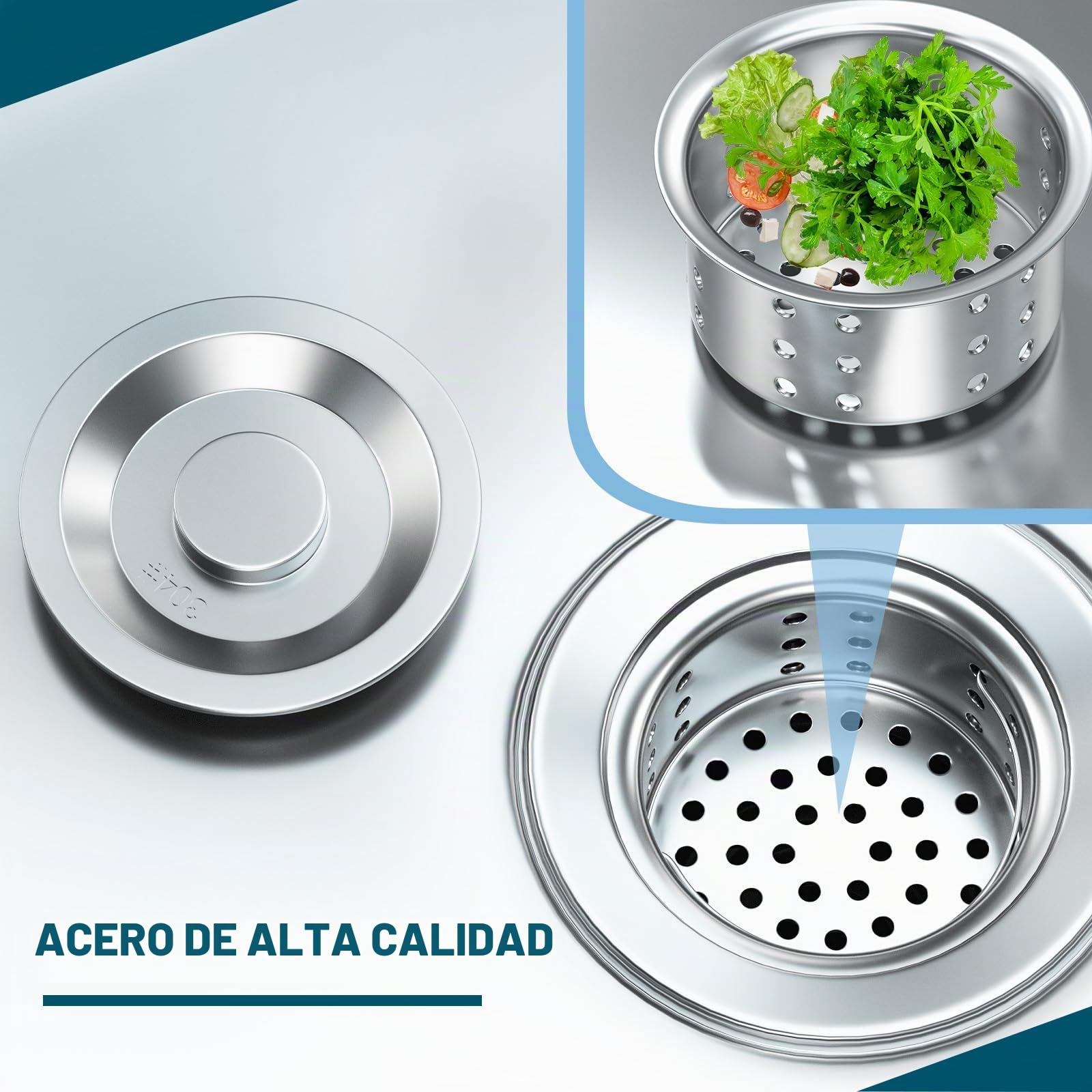 RiveraSink Fregadero Inox Independiente 100x55x80cm con Grifo 360° | Fregadero cocina e industrial | Lavadero exterior | Cubeta profunda | Cesta filtro incluida | Fácil limpieza