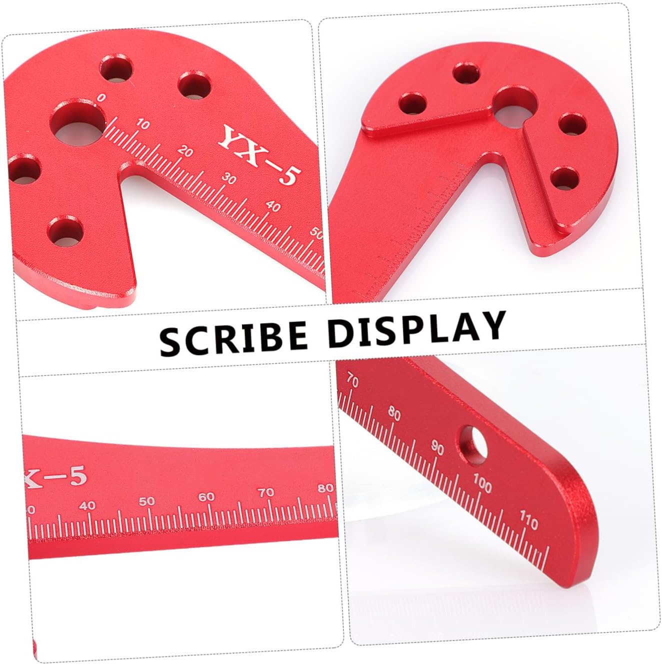 TEHAUX Woodworking Center Scriber Aluminum Marking Tool Square Center Line Scribe for Corrosion Resistant Measuring Gauge