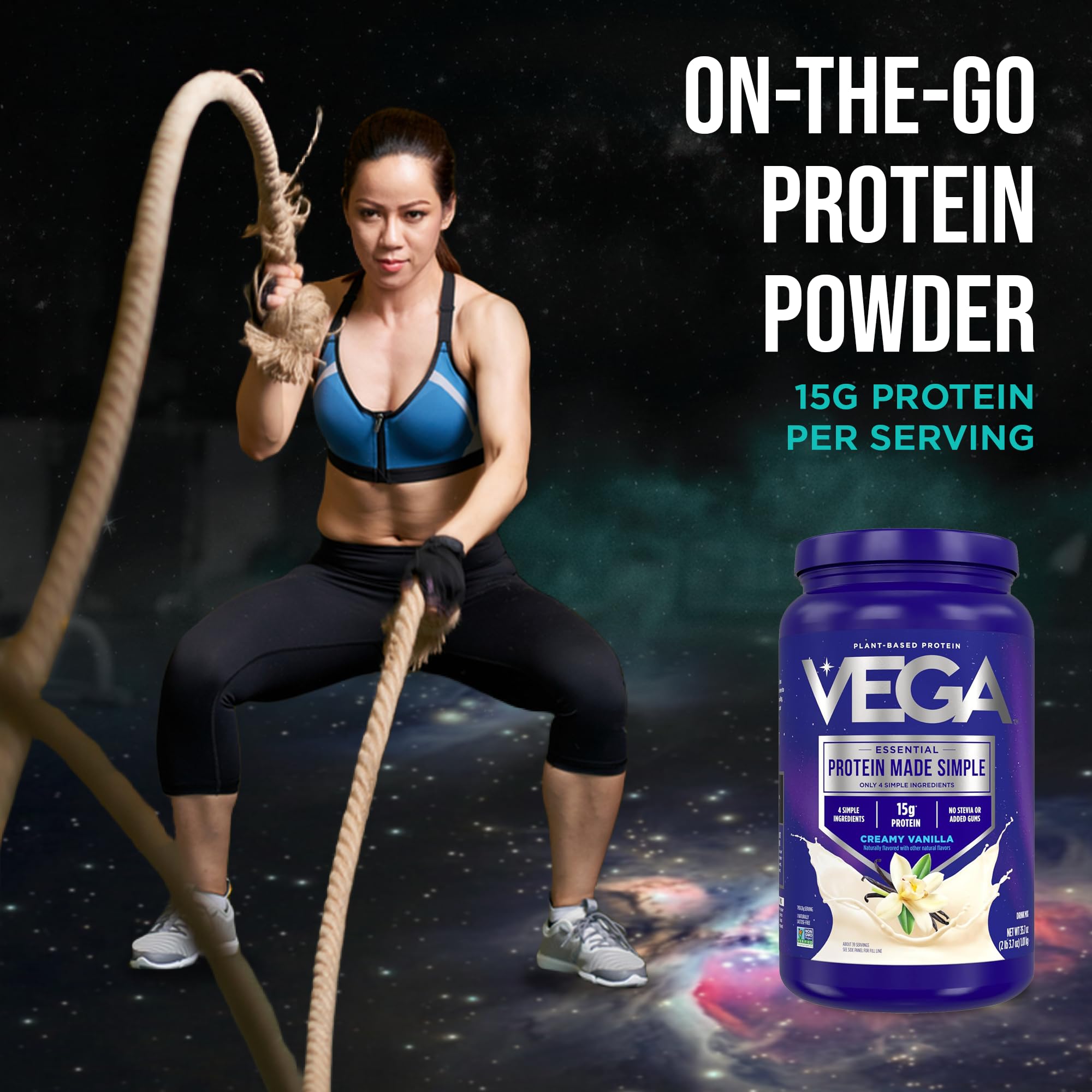 Vega Protein Made Simple Vanilla (39 Servings) Stevia Free Vegan Protein Powder, Plant Based, Healthy, Gluten Free, Pea Protein for Women and Men, 2.2 lbs (Packaging May Vary) — Amazon image 8